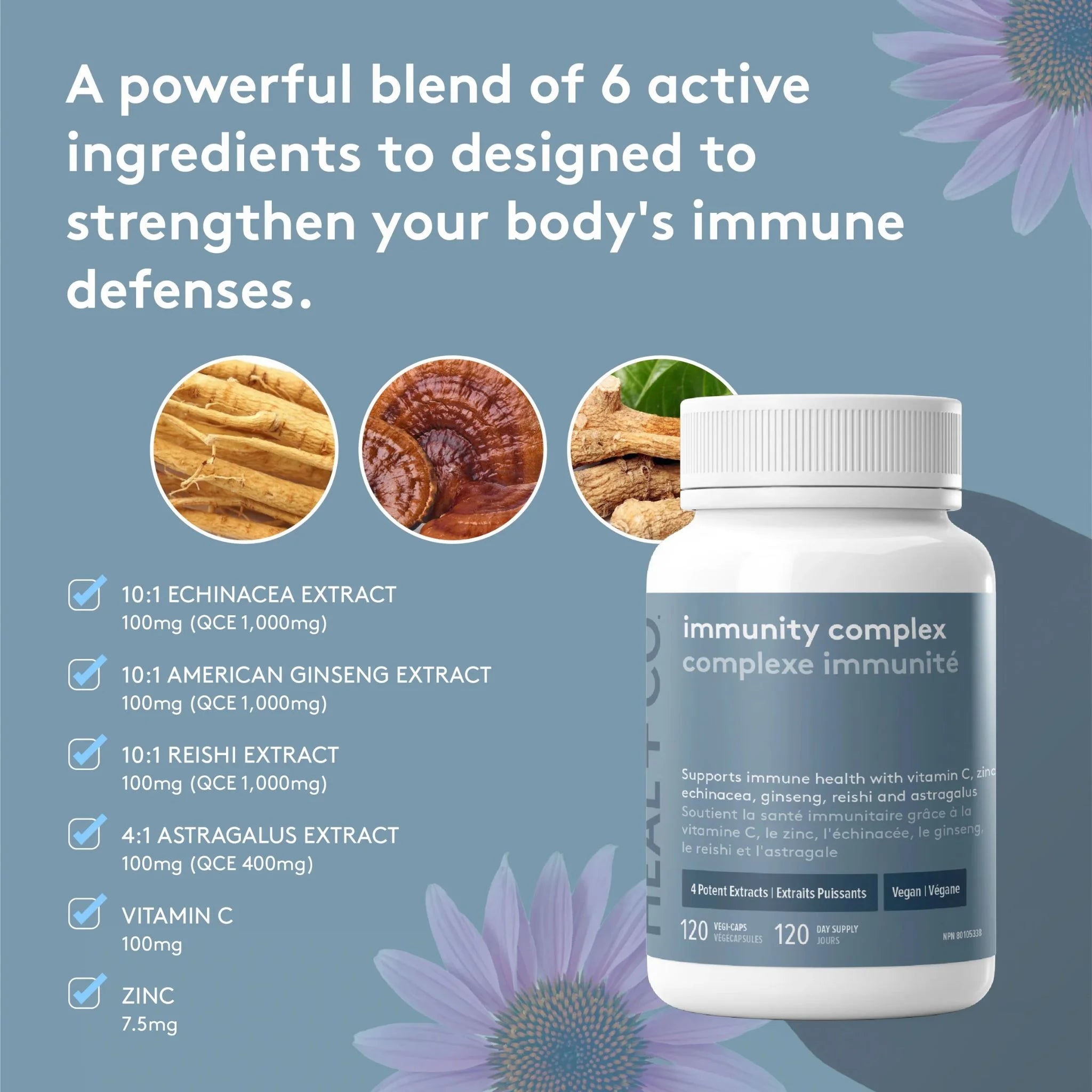 Heal + Co. Immunity Blend 500mg 120 Vegetarian Capsules