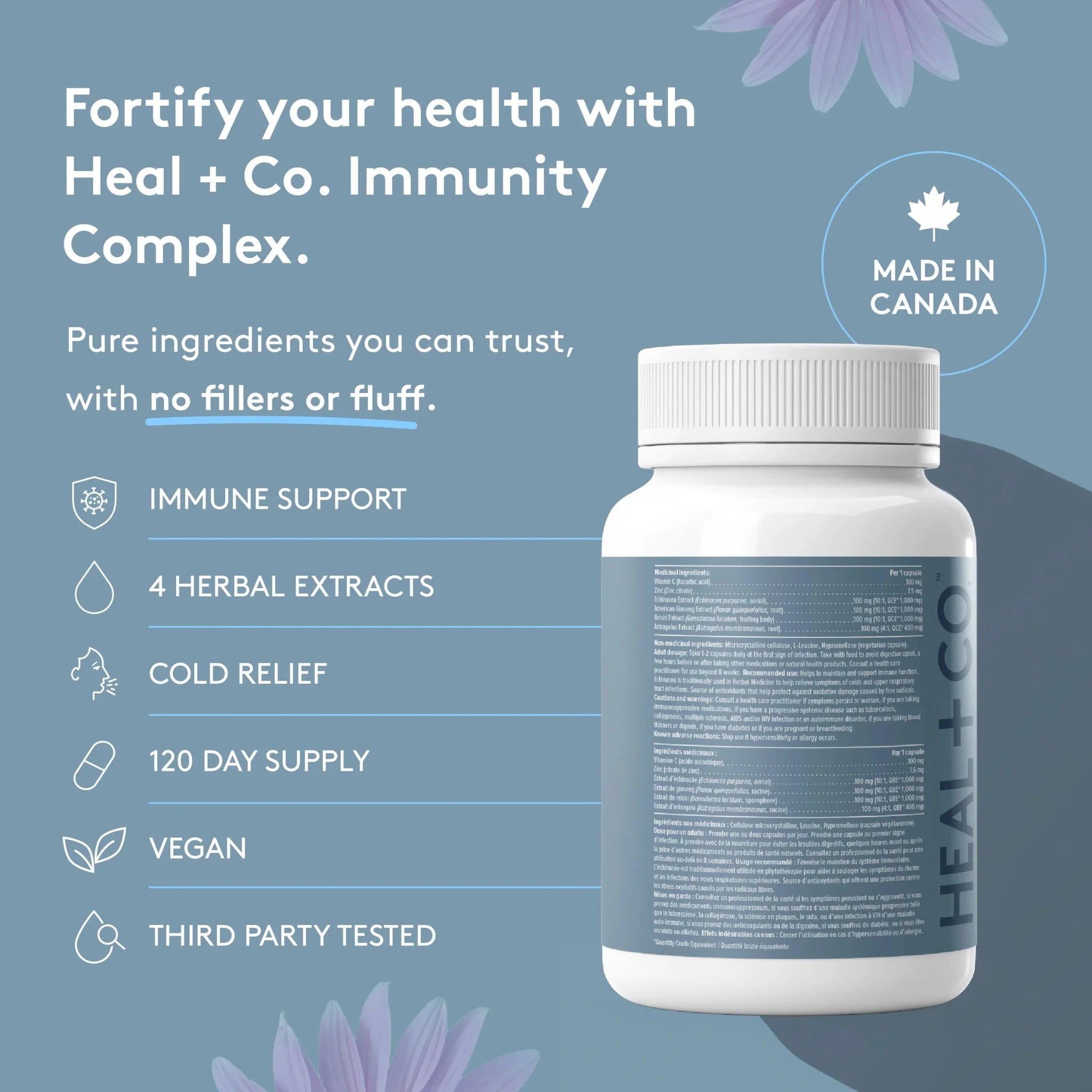 Heal + Co. Immunity Blend 500mg 120 Vegetarian Capsules