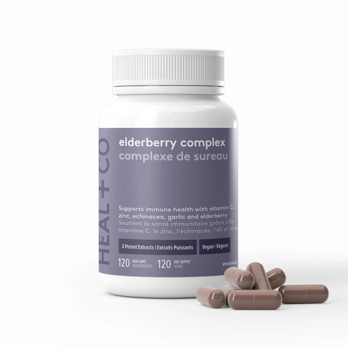 Heal + Co. Elderberry Complex 120 Vegetarian Capsules