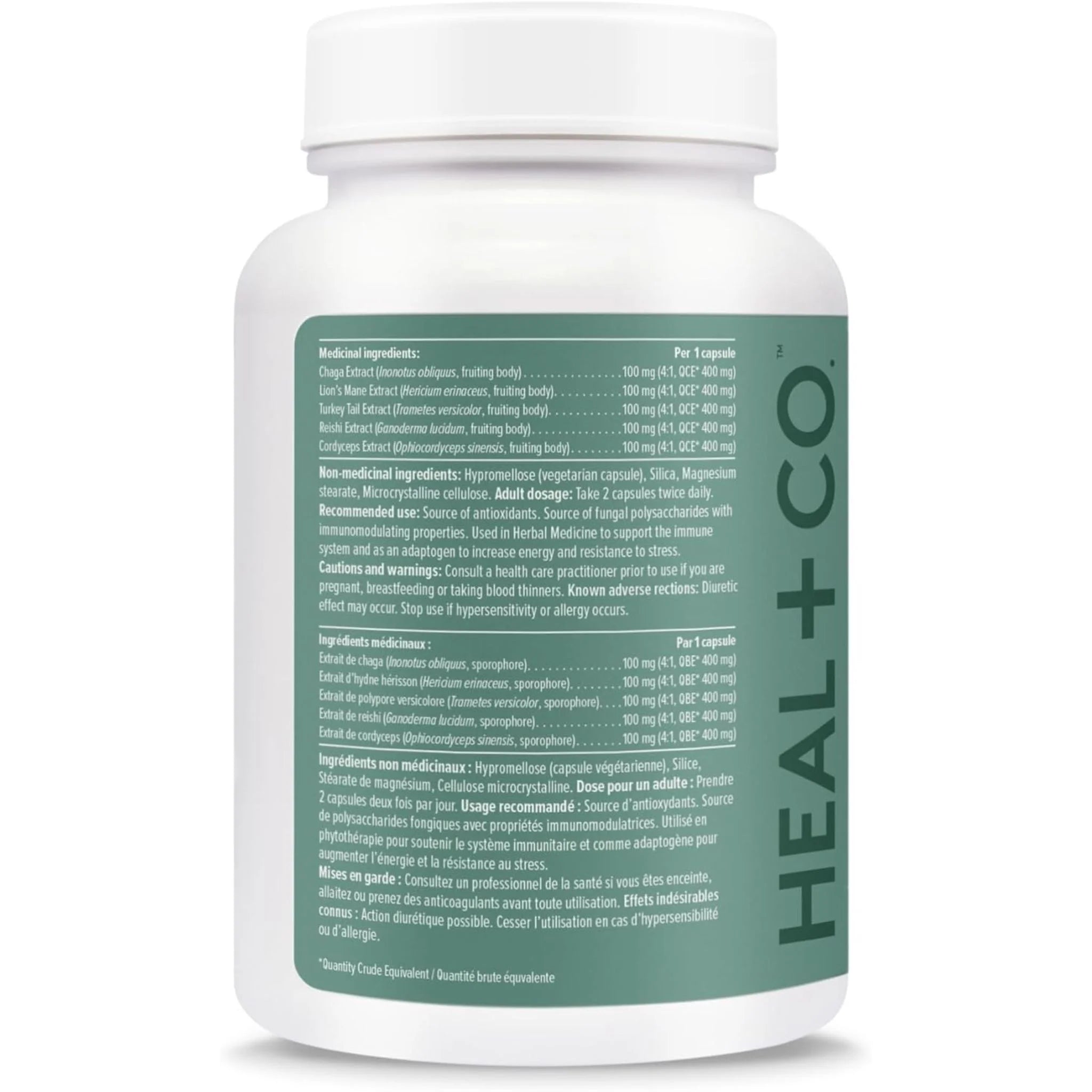 Heal + Co. Super Mushroom Complex 500mg 120 Vegetarian Capsules