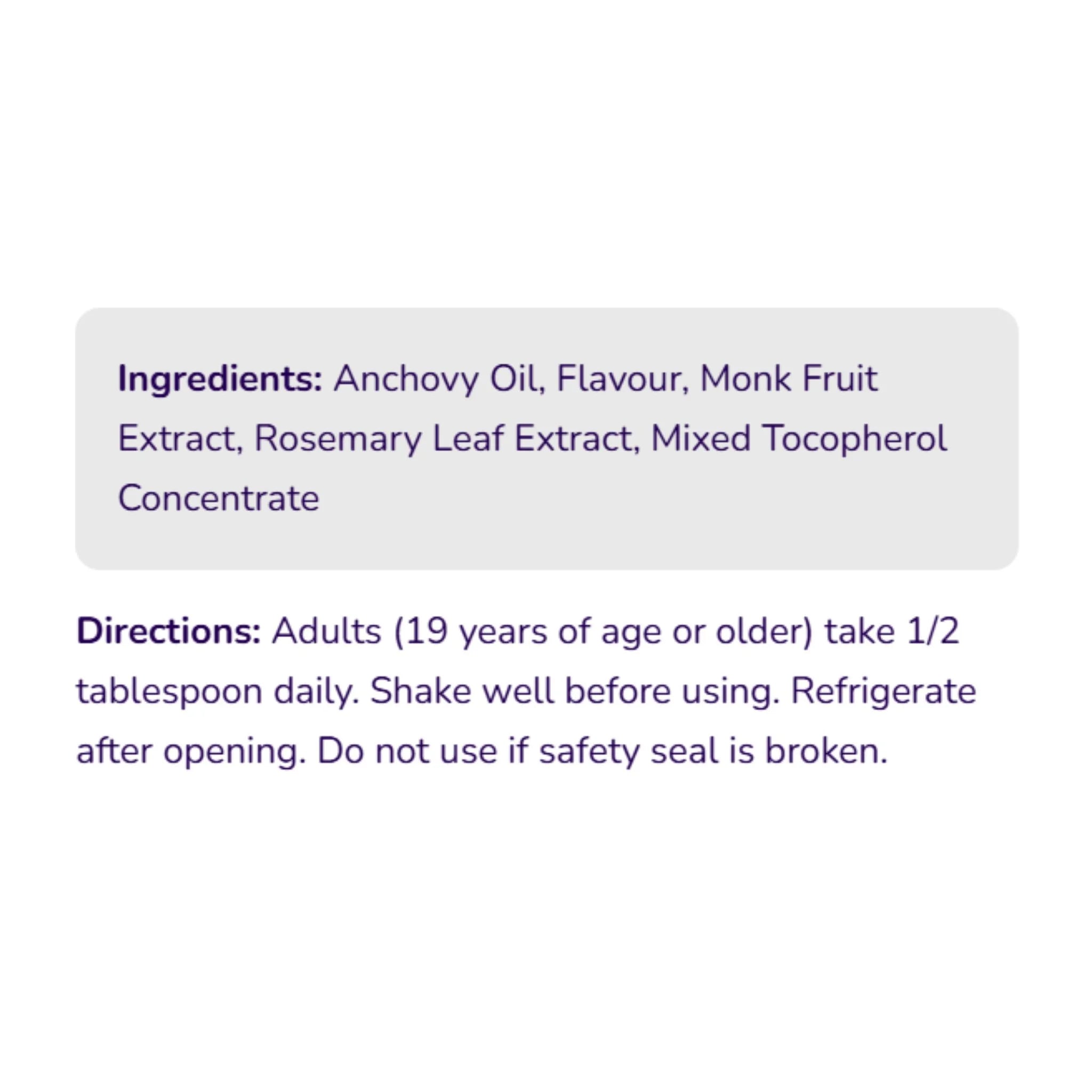 AquaOmega Omega - 3 5X Ultimate Strength DHA 4500mg Grape 450ml - Nature's Source Inc