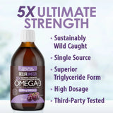 AquaOmega Omega - 3 5X Ultimate Strength DHA 4500mg Grape 450ml - Nature's Source Inc