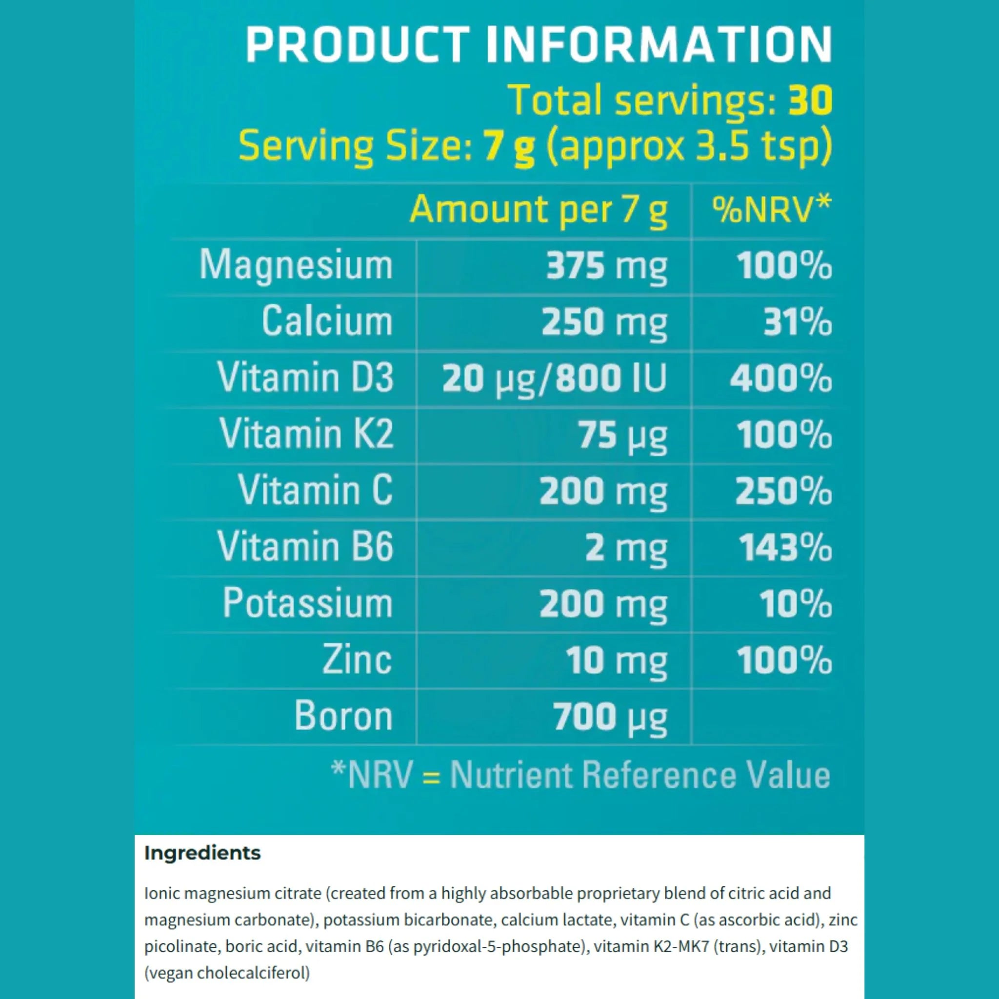 ITL Health MAG365 Magnesium BF+ Exotic Raspberry Lemon 210g