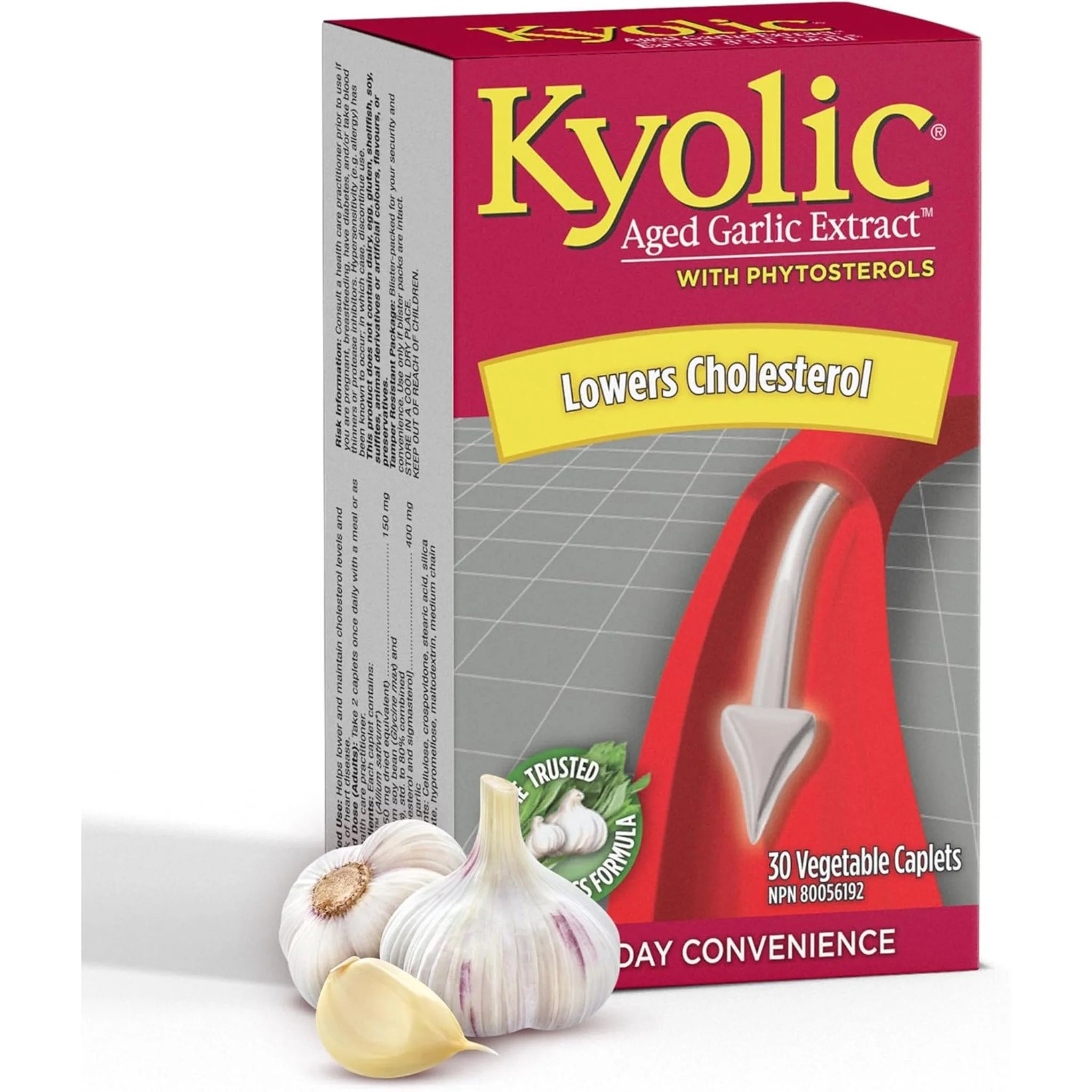 Kyolic Aged Garlic Extract with Phytosterols 30 Vegan Capsules