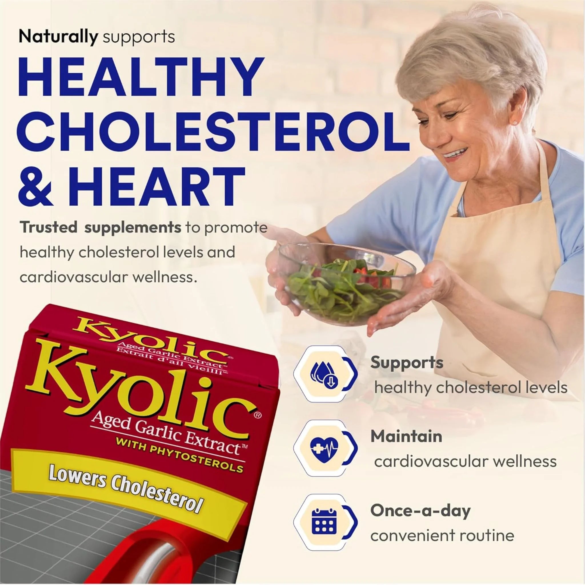 Kyolic Aged Garlic Extract with Phytosterols 30 Vegan Capsules