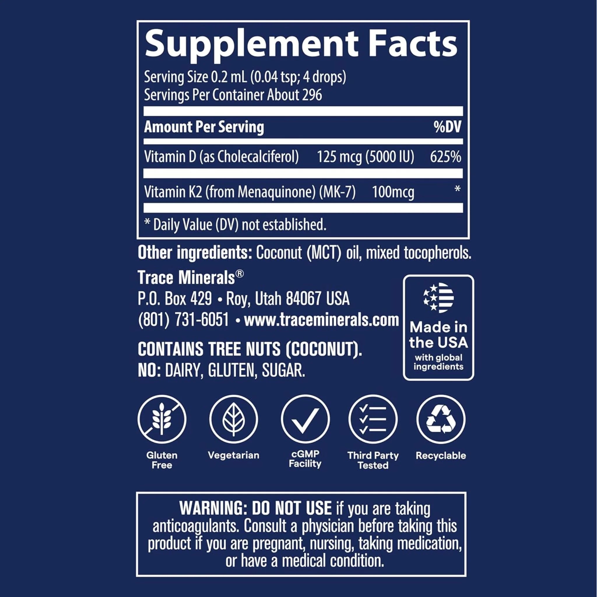 Trace Min Research Ionic D3 + K2 59ml