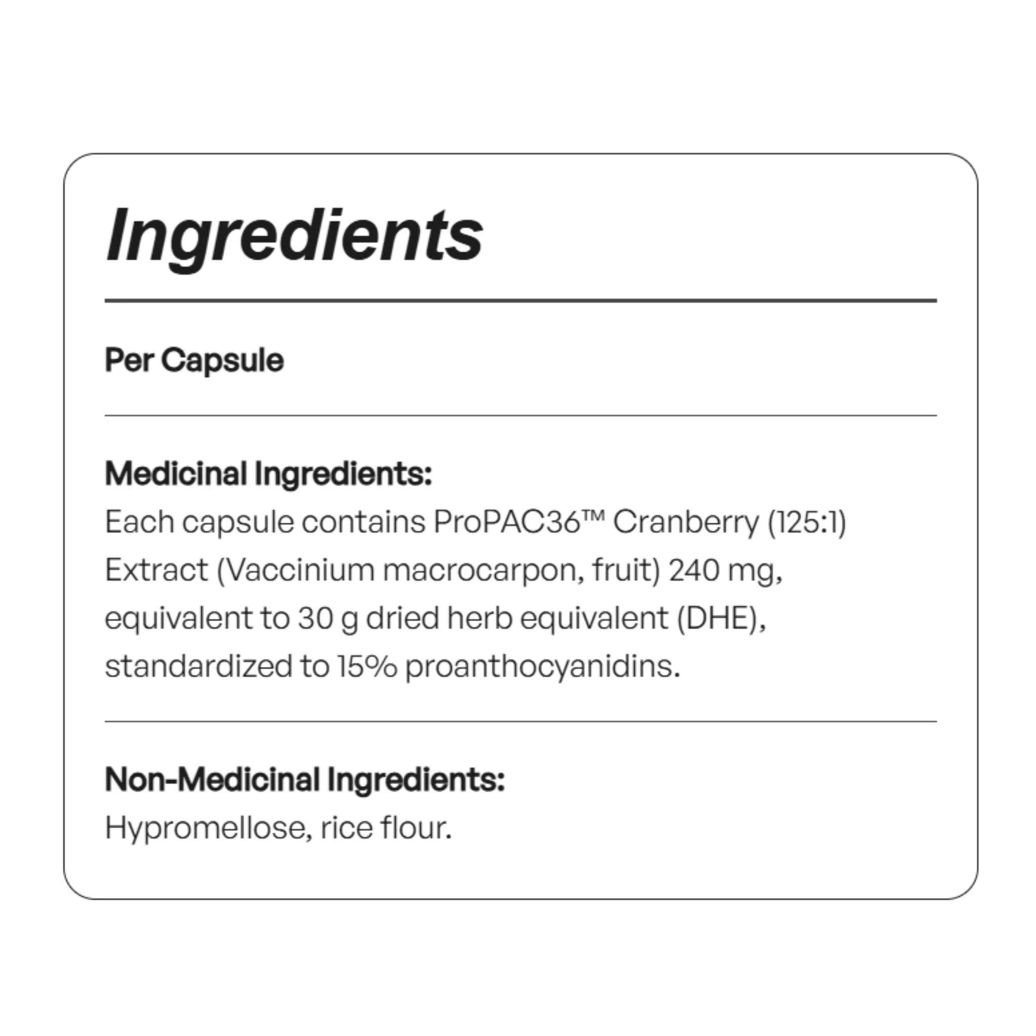 Utiva Cranberry PACs 90c - Nature's Source Inc