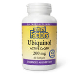 Natural Factors Ubiquinol Active CoQ10, 200mg 60 Softgels - Nature's Source Inc