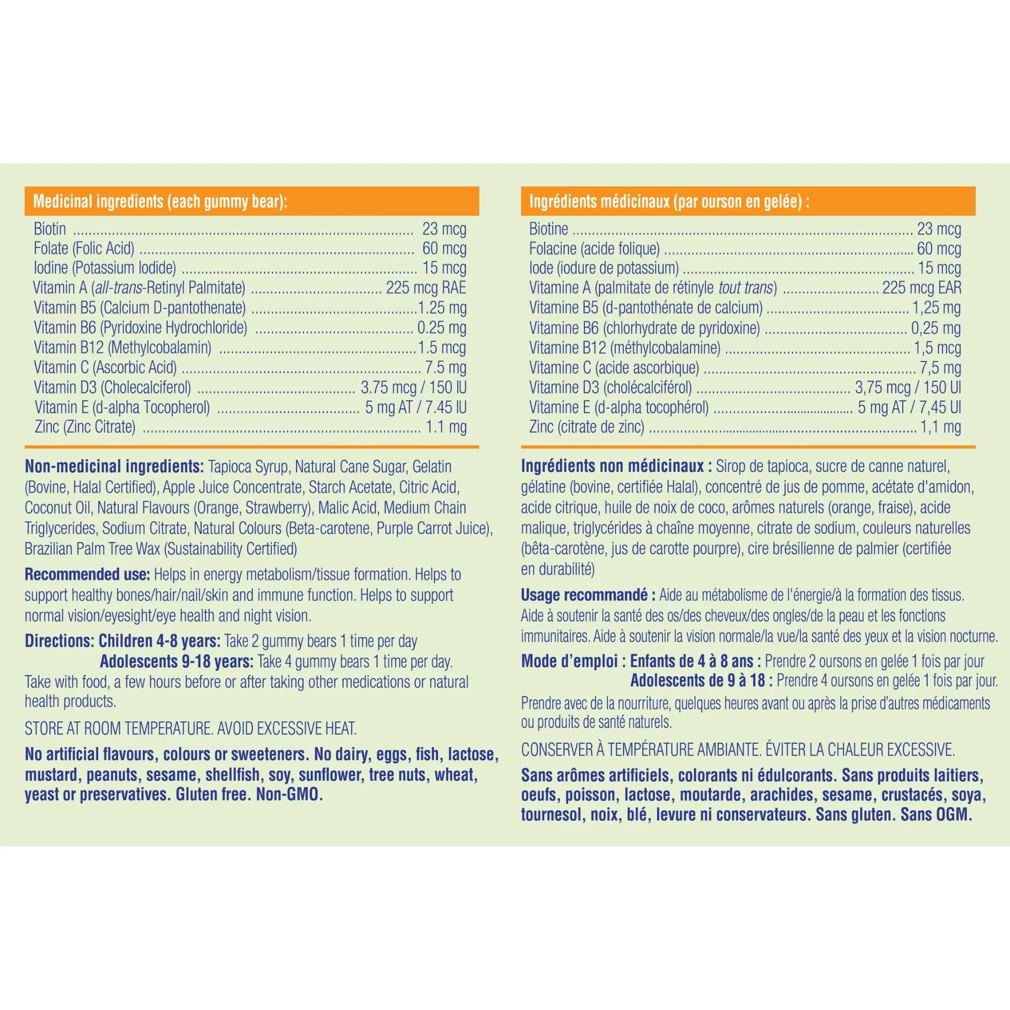 Allkidz Naturals Multi Gummy Bears 110 Gummies - Nature's Source Inc