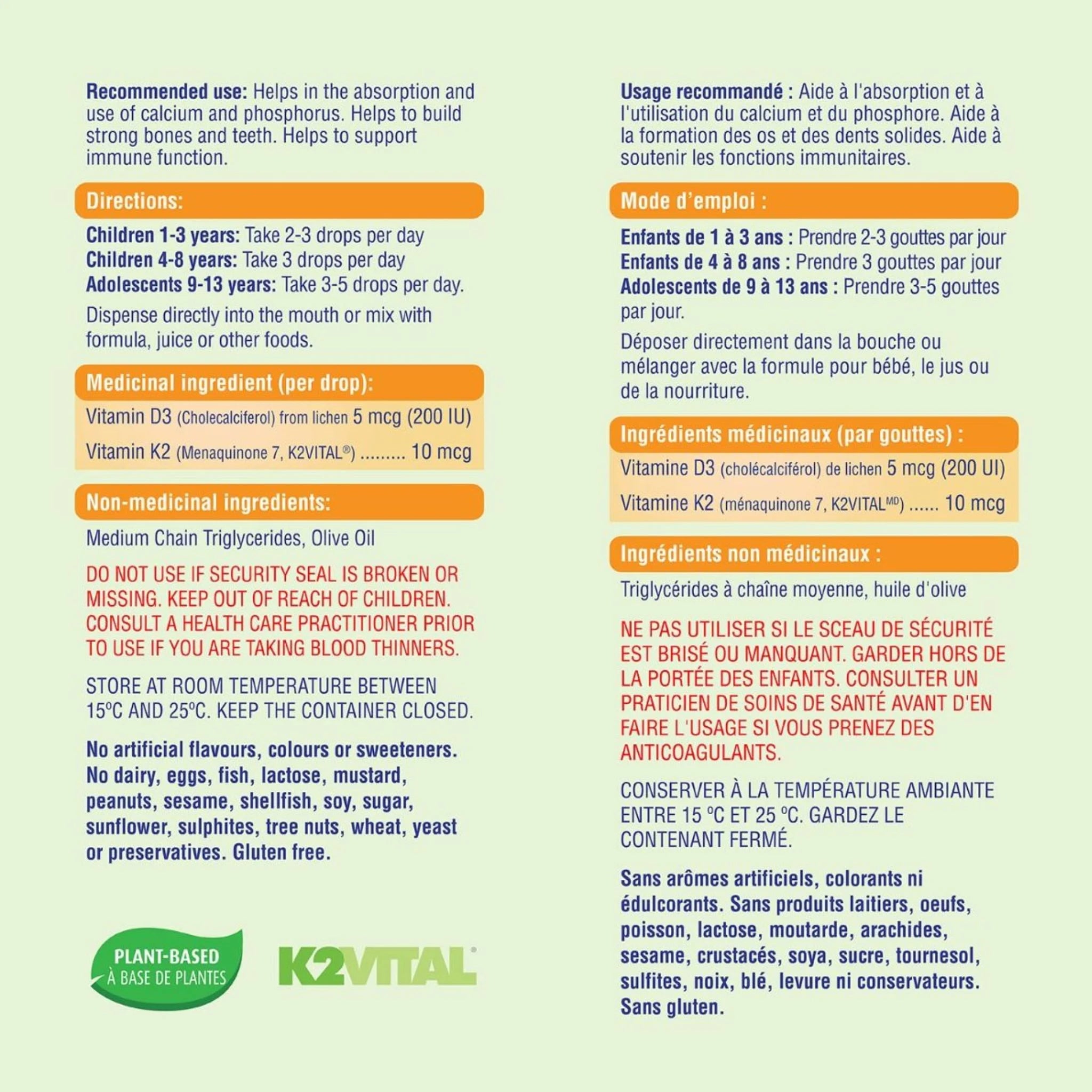 Allkidz Naturals Vegan Vitamin D3 K2 Drops 5ml - Nature's Source Inc