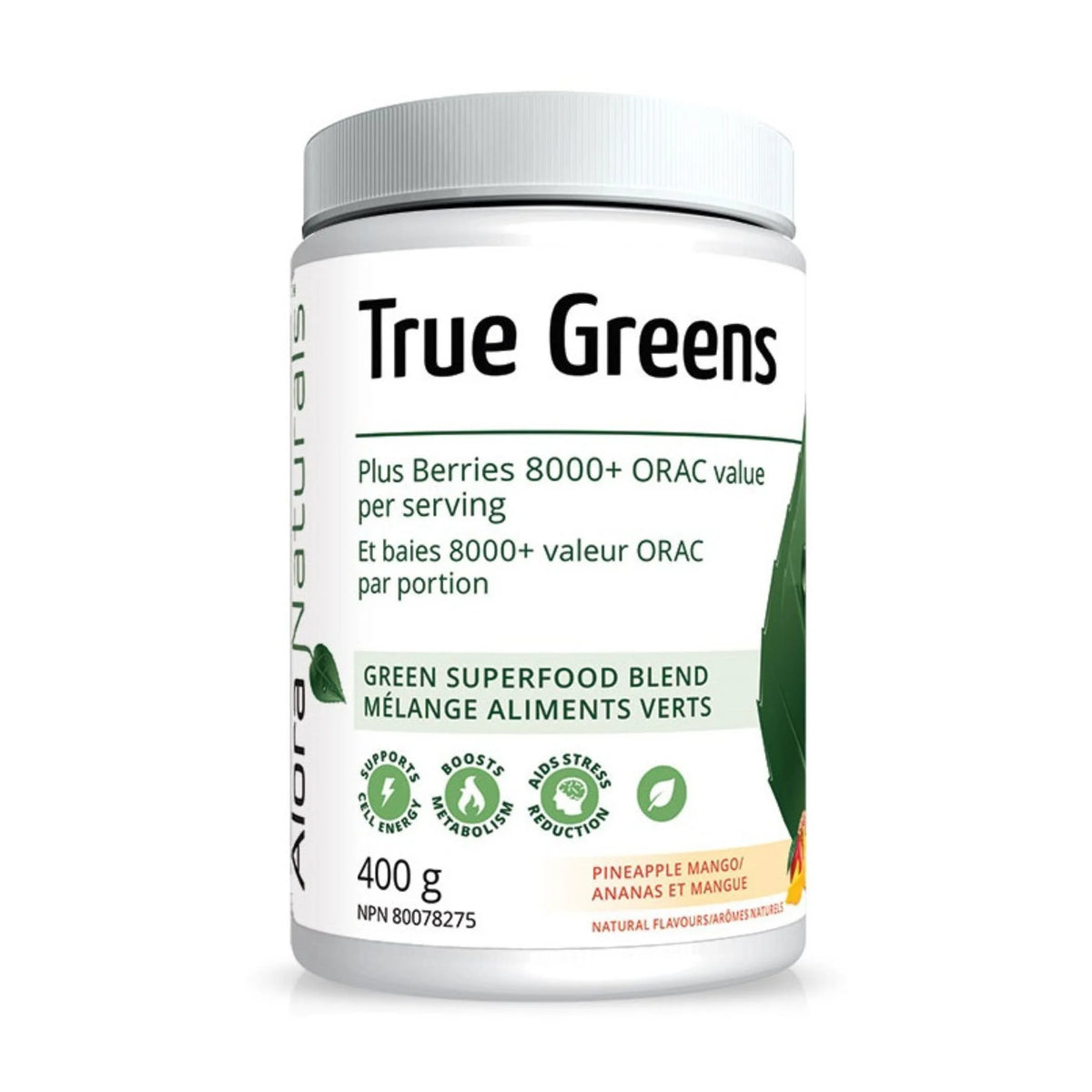 Alora Naturals True Greens Pineapple Mango 400g