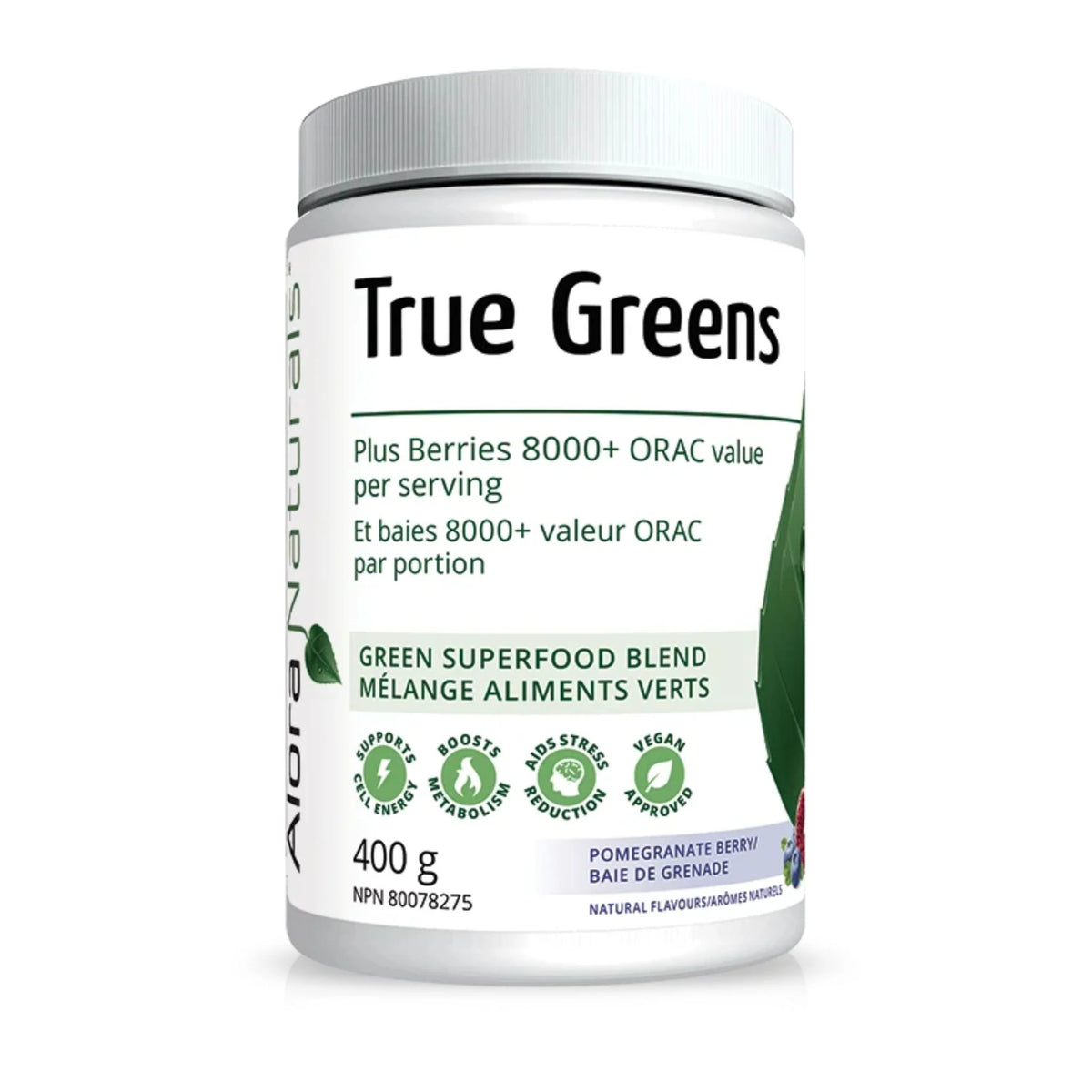 Alora Naturals True Greens Pomegranate Berry 400g