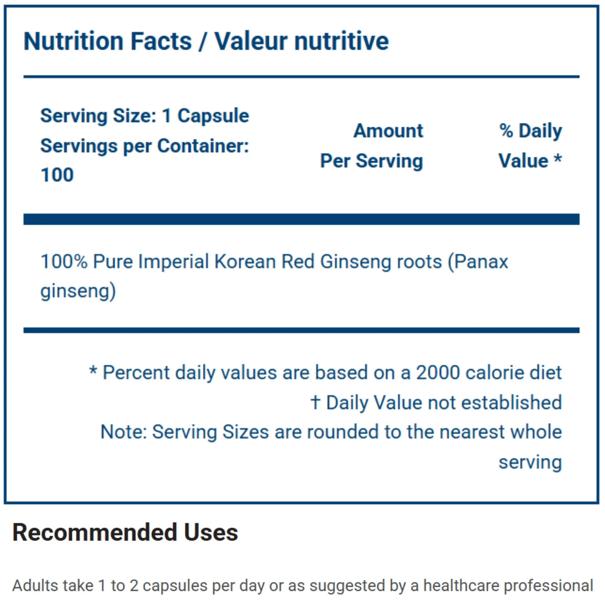 Atkins Ginseng Korean Red Ginseng 100 Capsules