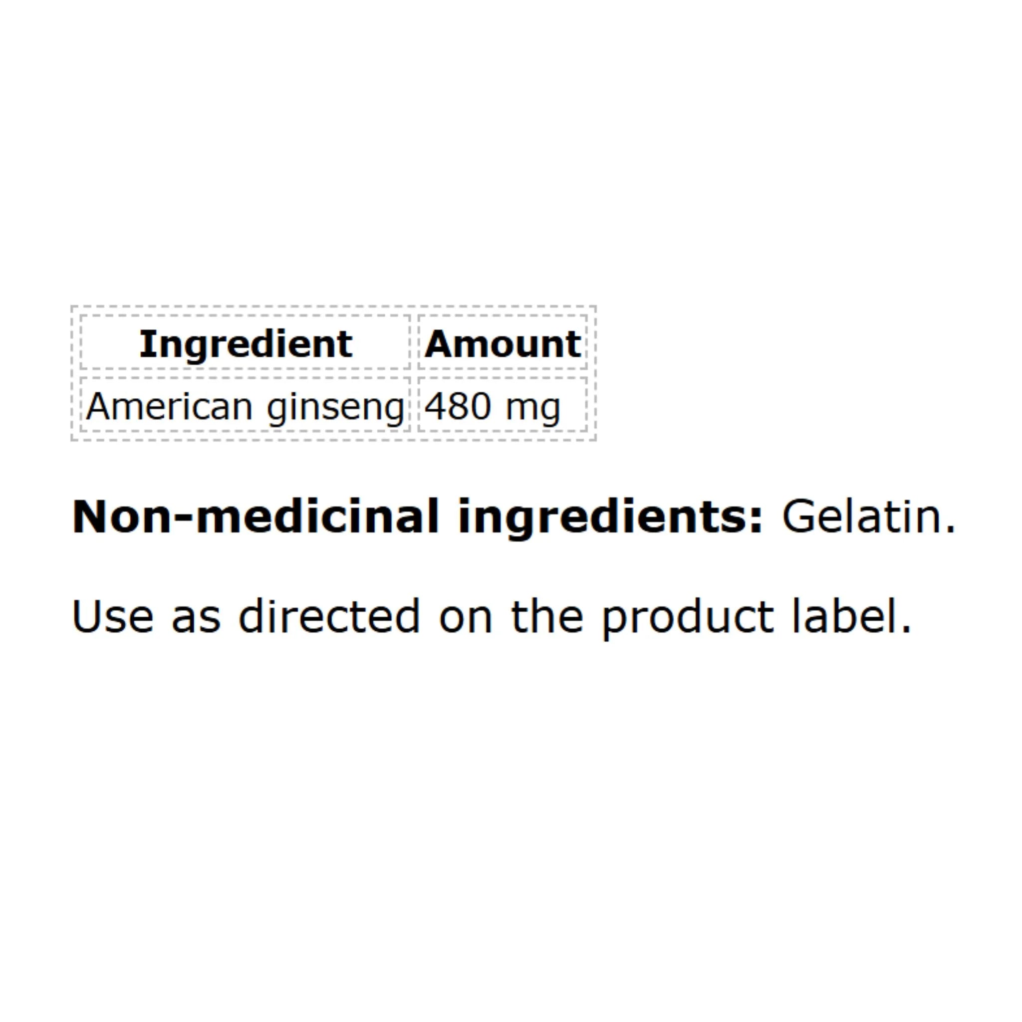 Atkins Ginseng Ontario Ginseng Vegan 100 Capsules