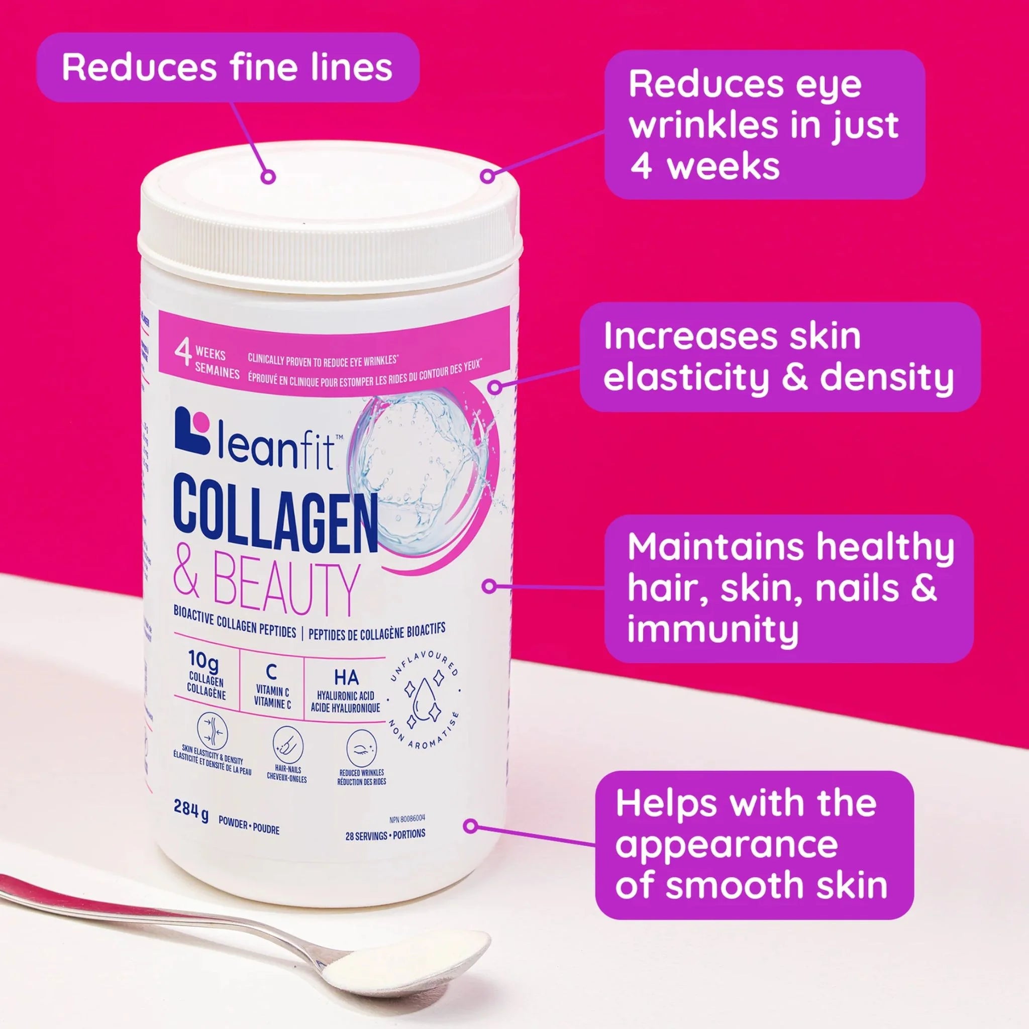 LeanFit Collagen & Beauty Unflavoured 284g