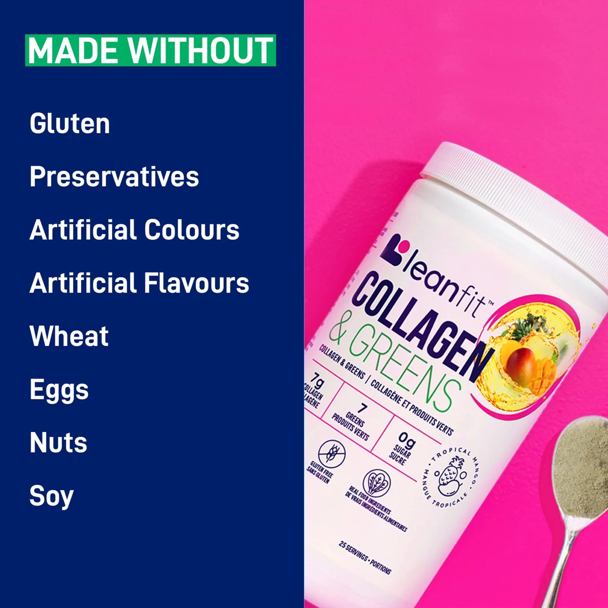 LeanFit Collagen & Greens Tropical Mango 257g
