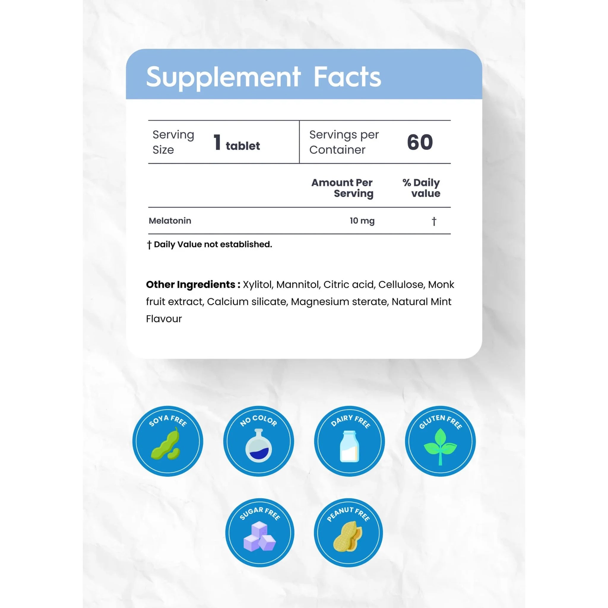 Nutrameltz Melatonin Max 10mg 60 Tablets - Nature's Source Inc