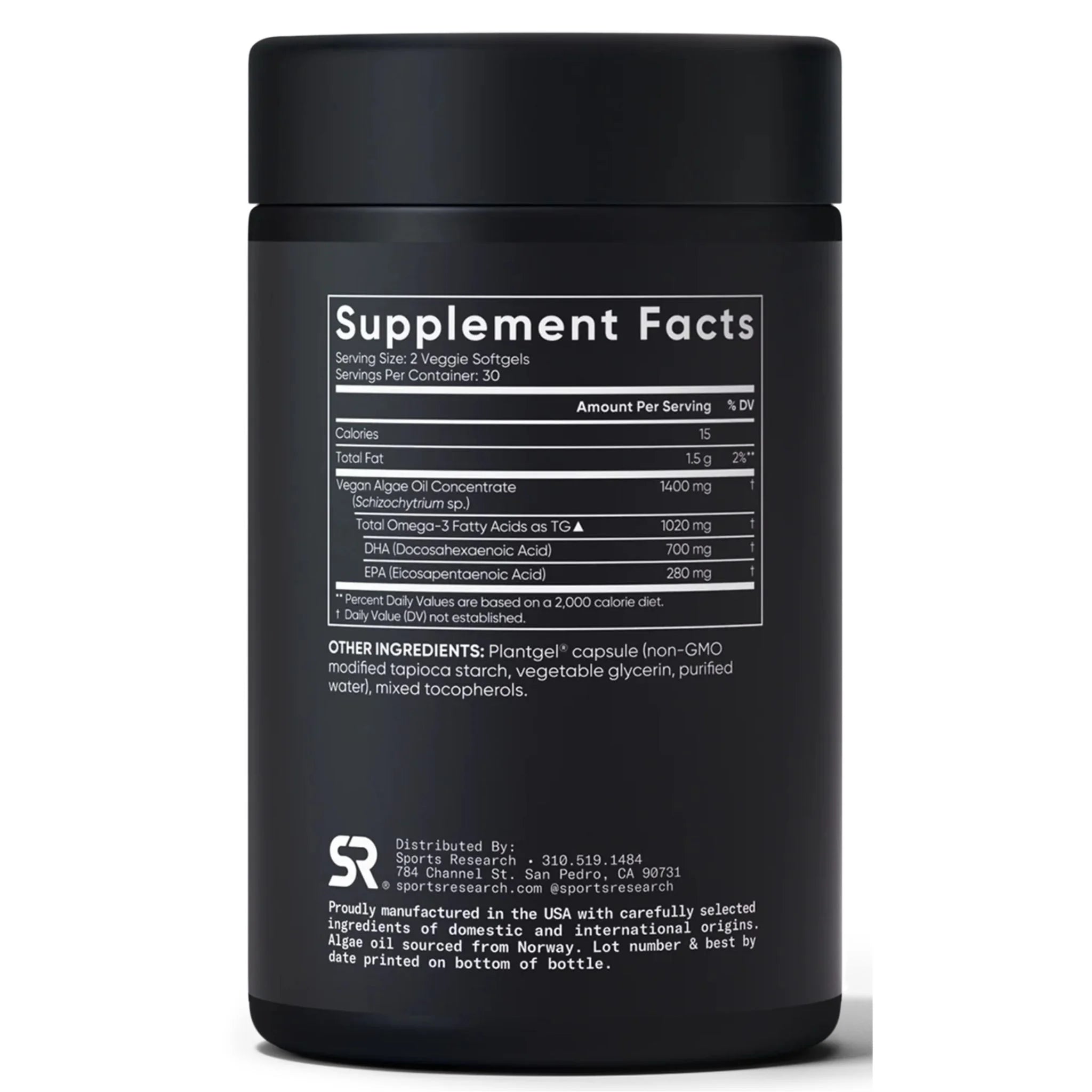 Sports Research Vegan Omega 3 60 Softgels