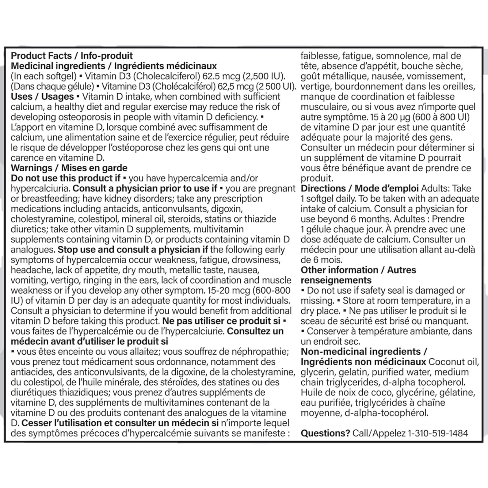 Sports Research Vitamin D3 2500iu 240 Softgels