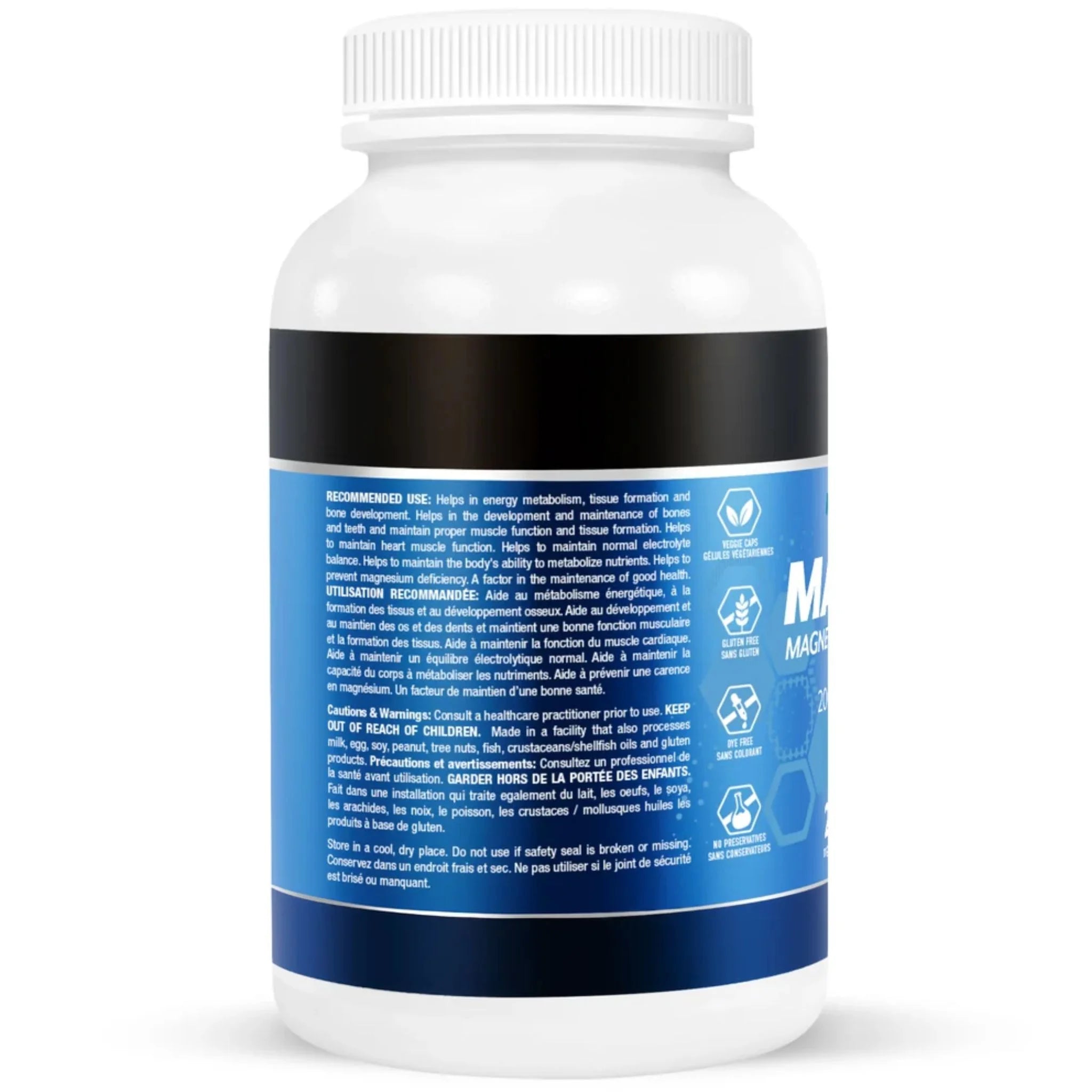 Confident Health Magnesium Bisglycinate 200 120 Vegetarian Capsules
