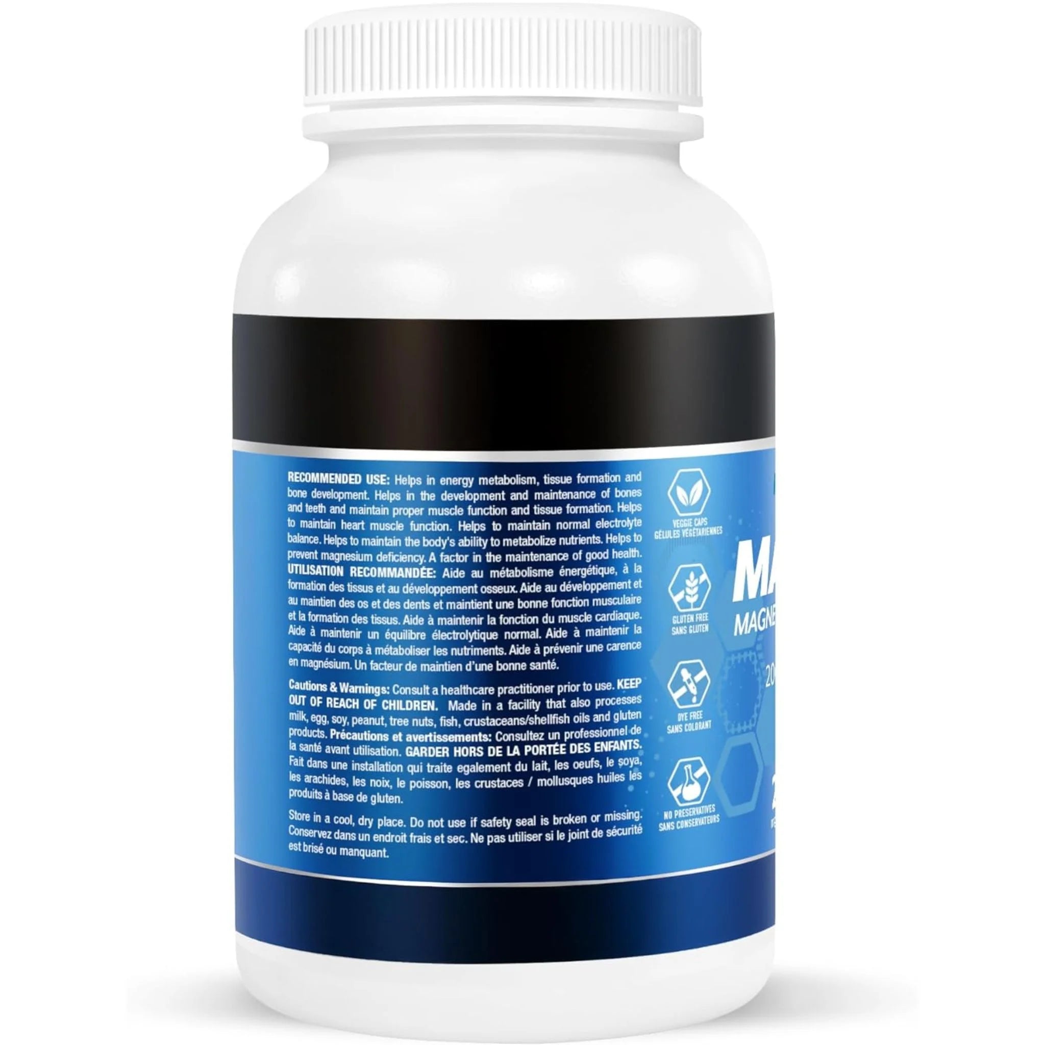 Confident Health Magnesium Bisglycinate 200 240 Vegetarian Capsules