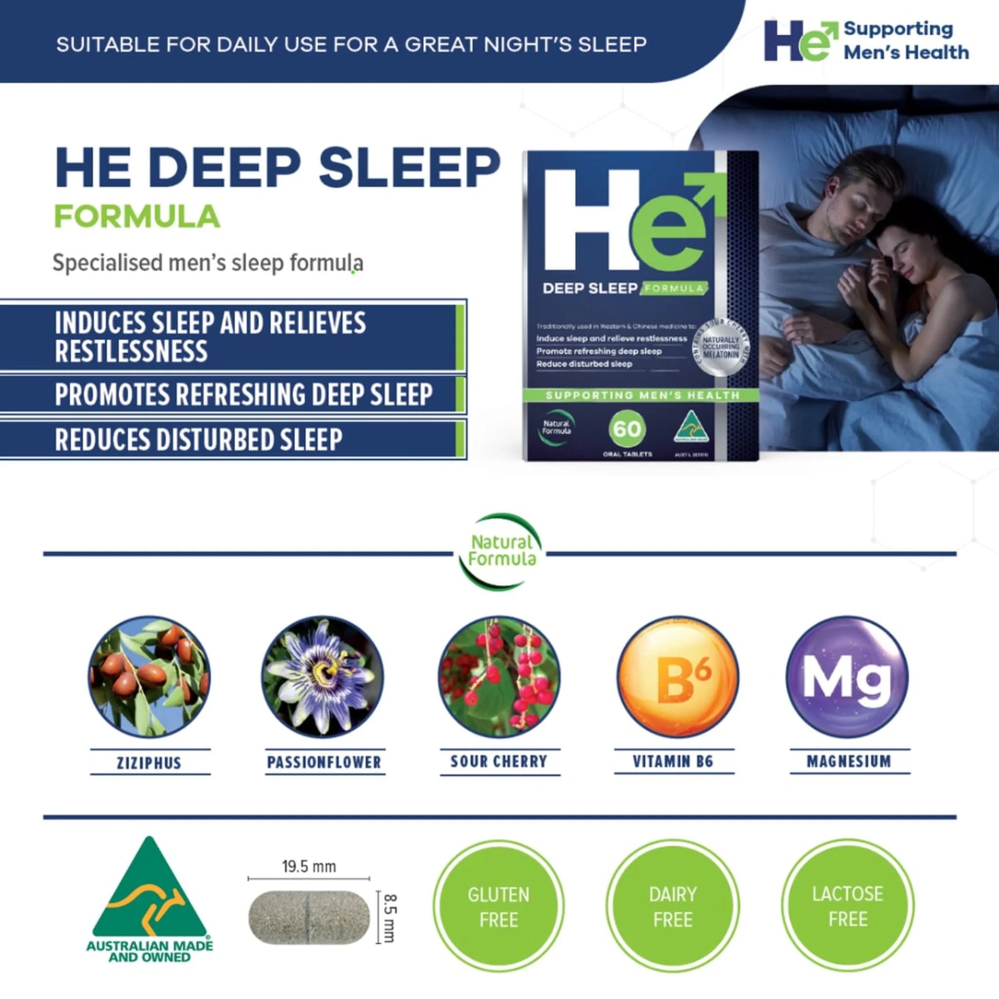 HE Deep Sleep Formula 60 Tablets - Nature's Source Inc