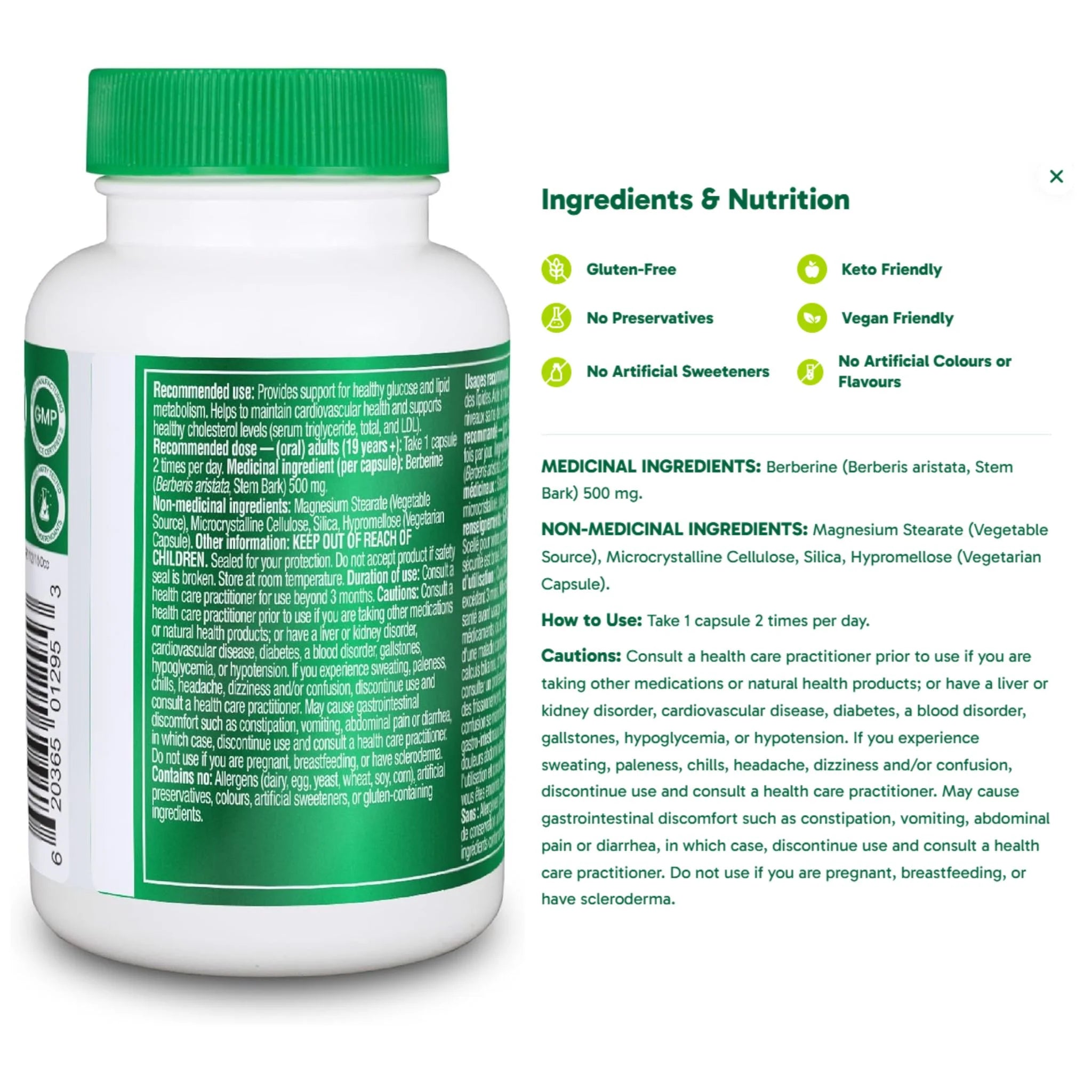 Organika Berberine 60 Vegetarian Capsules
