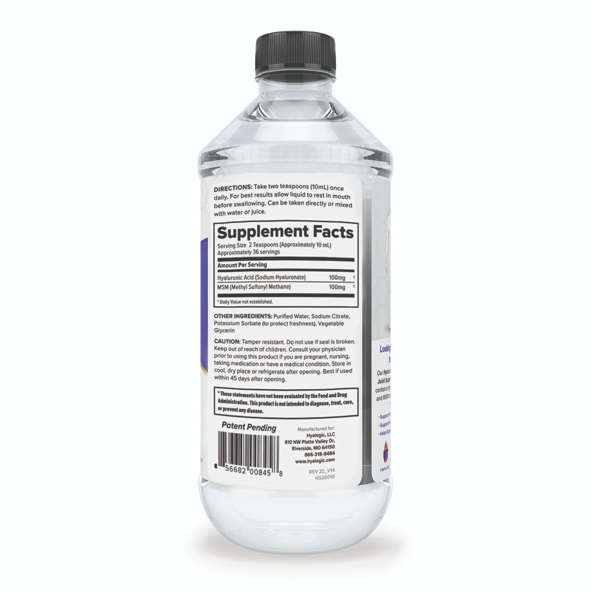 Hyalogic Hyaluronic Acid Advanced Liquid Formula Joint Support 354ml - Nature's Source Inc