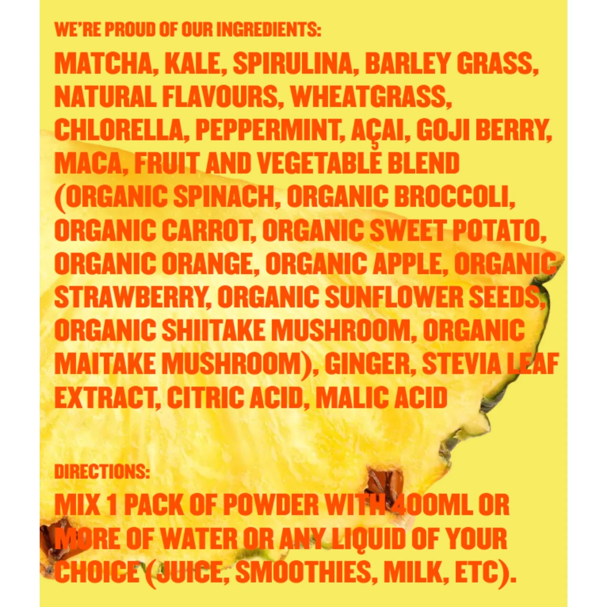 Subi Greens Super Juice Mix Pineapple Mango 280g