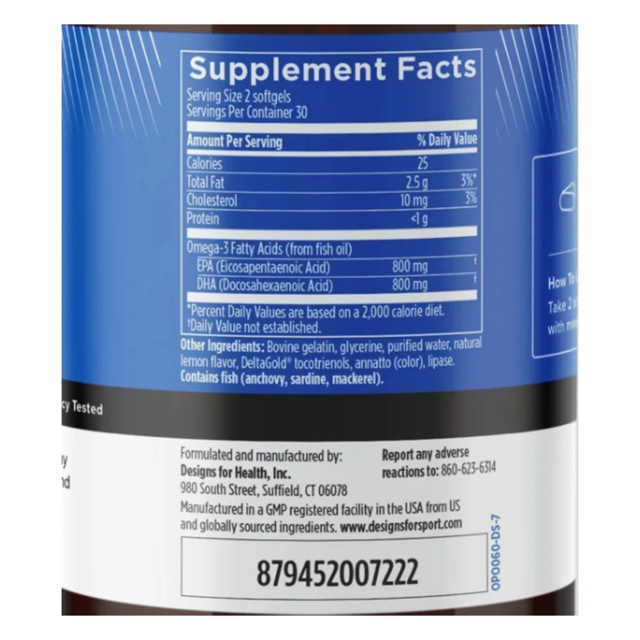 Designs for Sport Omega 3 Hi-Po 60 Softgels - Nature's Source Inc