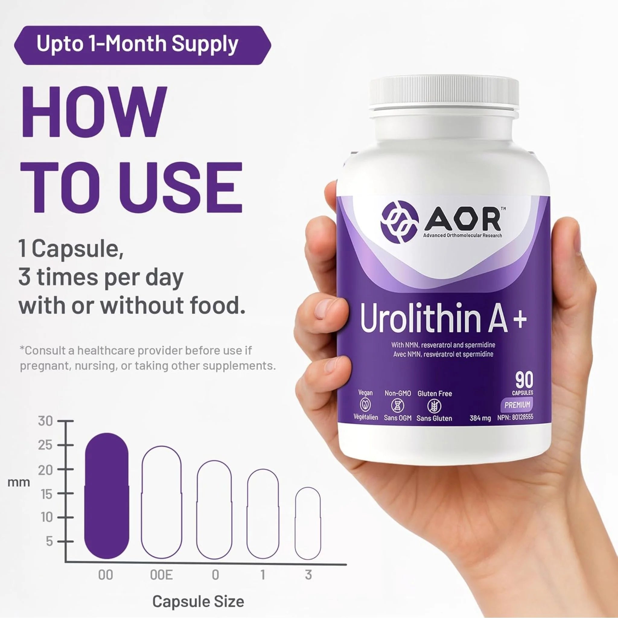 AOR Urolithin A+ 90 Capsules