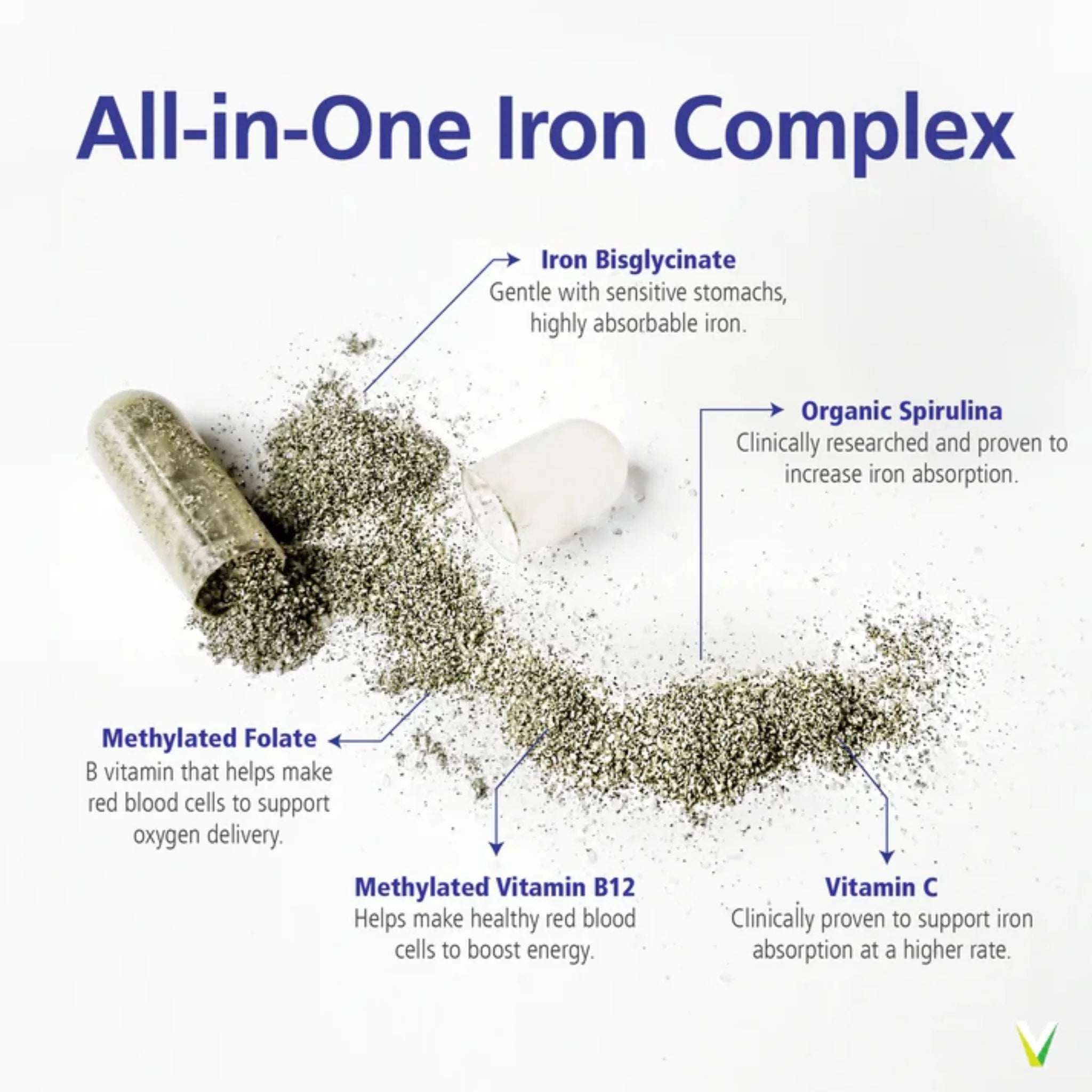 Vitality Daily Iron+Organic Spirulina 30 Capsules