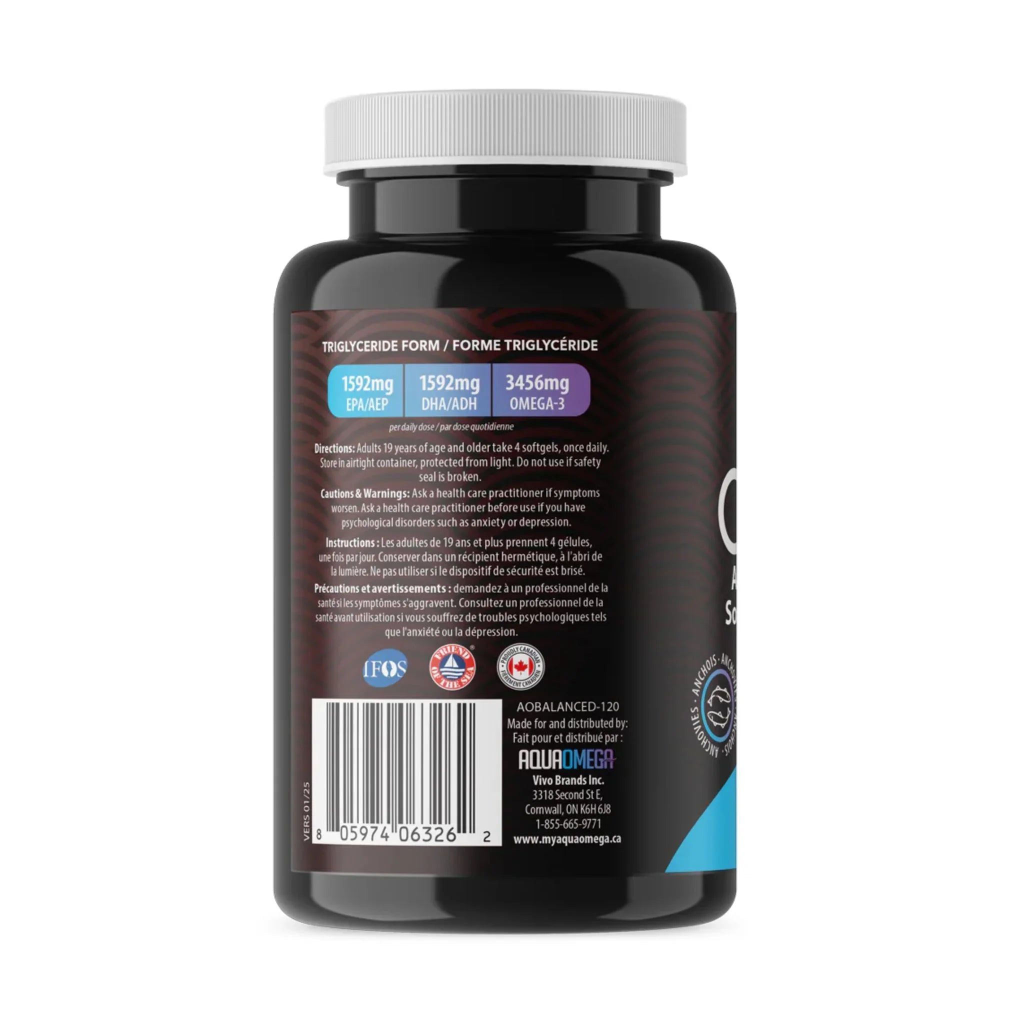AquaOmega Balanced Arthritis & Brain Support 120 Softgels - Nature's Source Inc