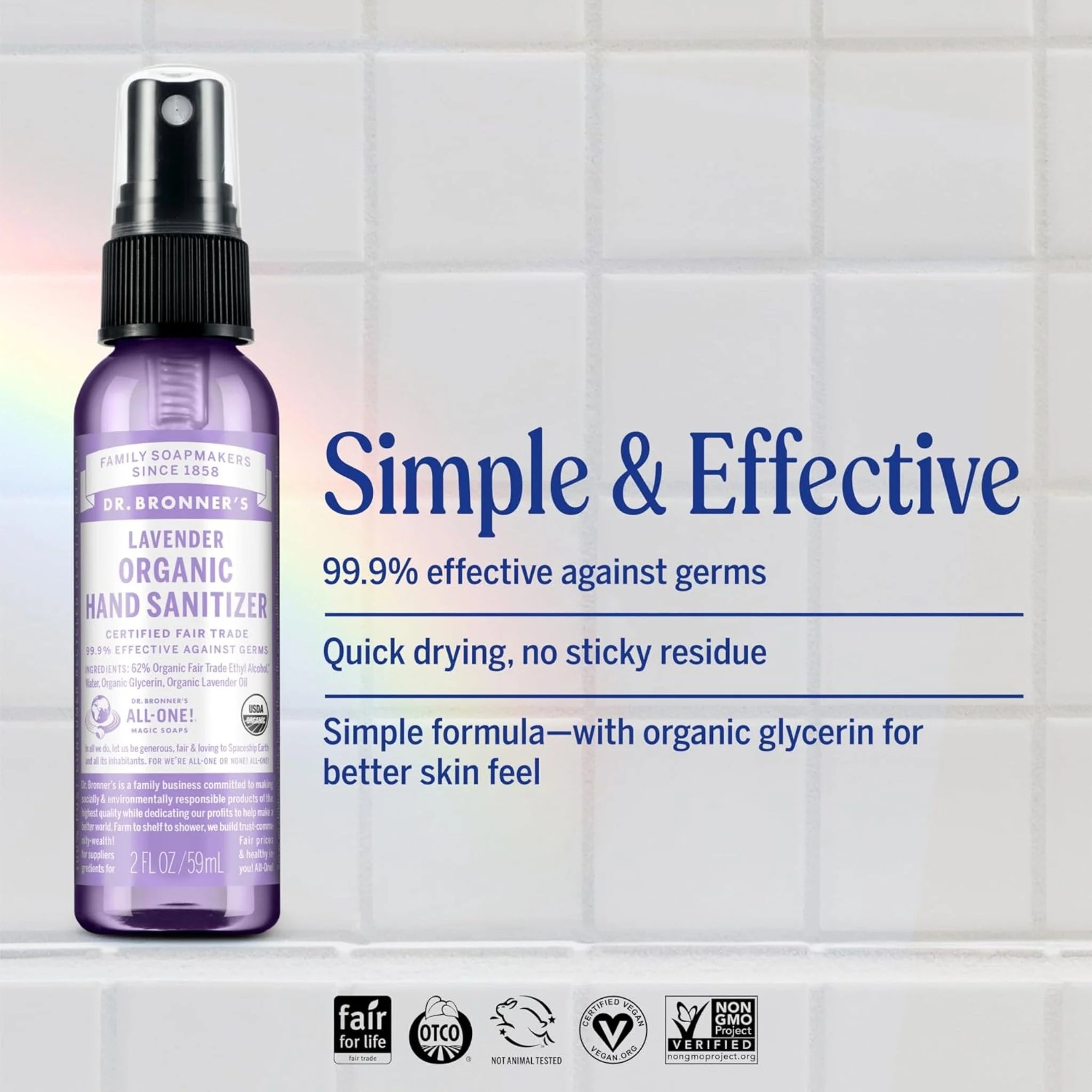Dr. Bronner's Hand Sanitizer Lavender 59ml