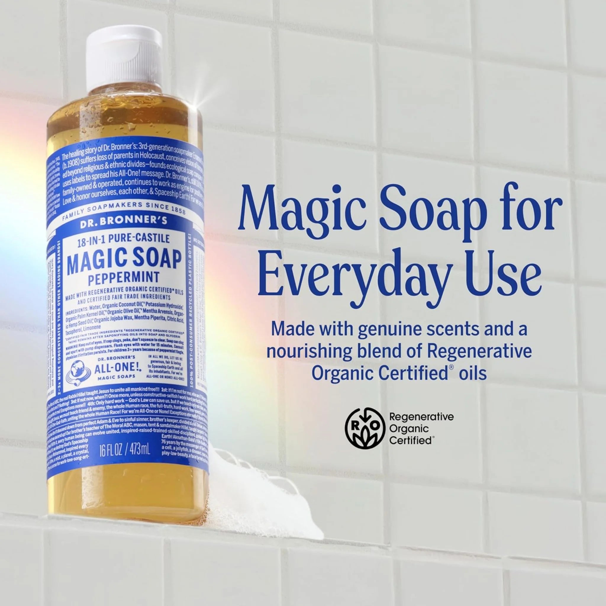 Dr. Bronner's Lotion Pure Castile Soap Peppermint 473ml