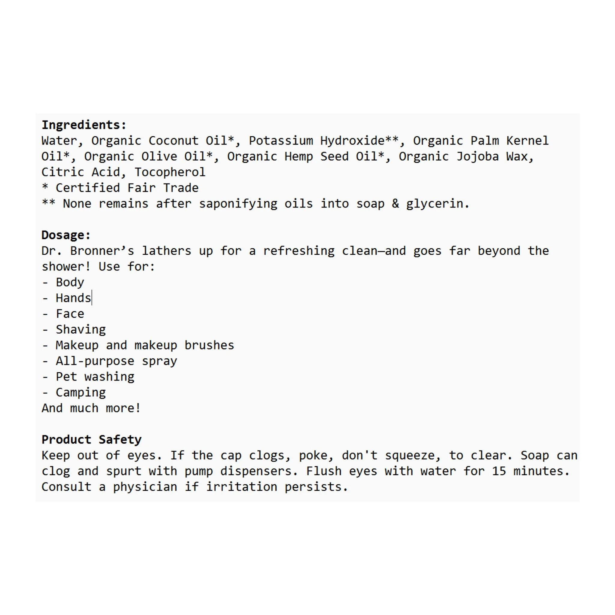 Dr. Bronner's Baby Castile Soap Mild 237ml