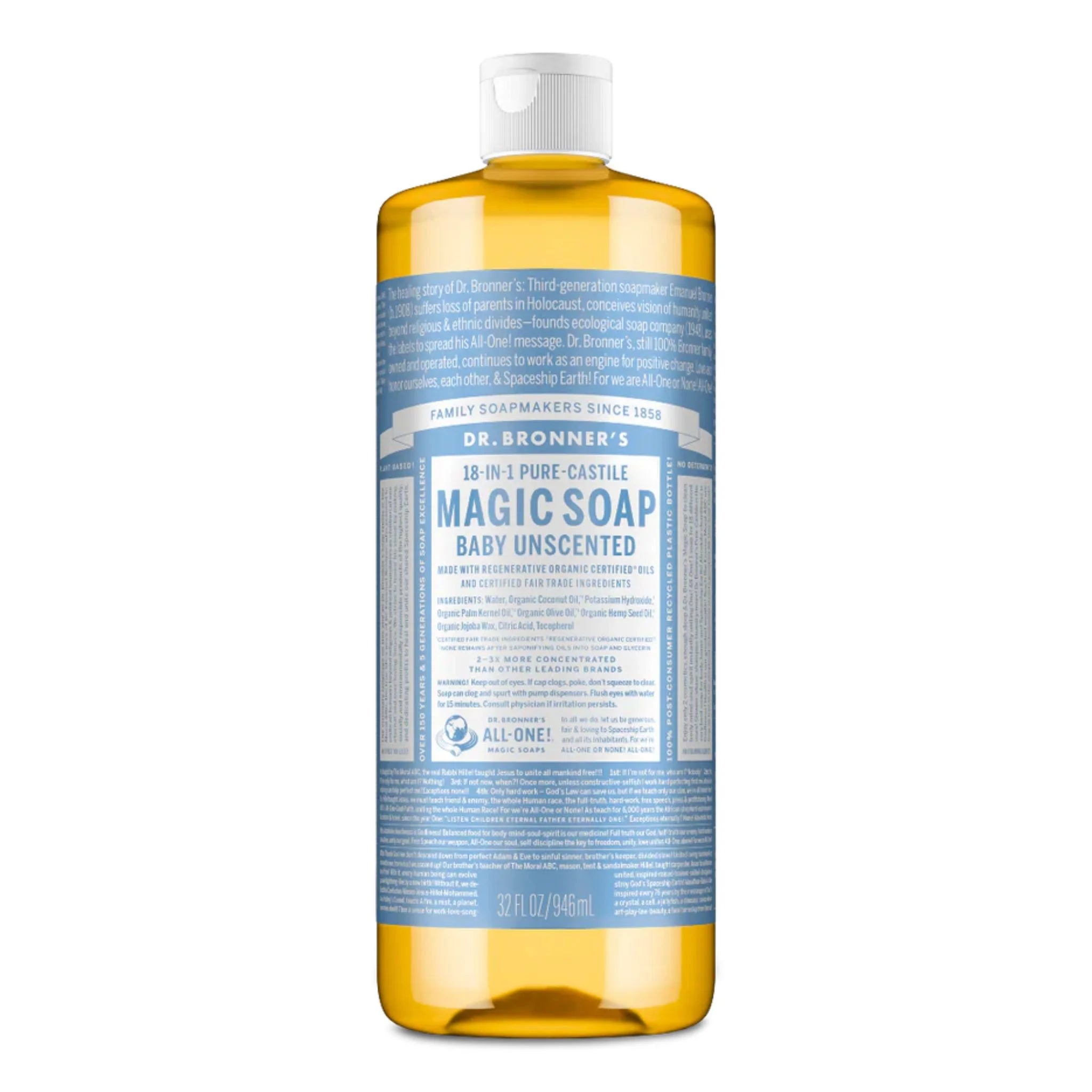 Dr. Bronner's Baby Pure Castile Soap Mild 946ml - Nature's Source Inc
