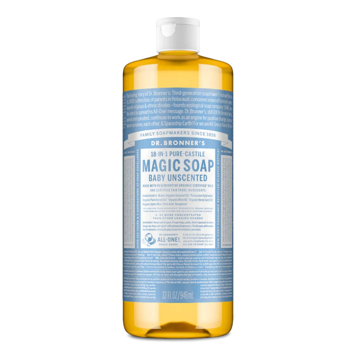 Dr. Bronner's Baby Pure Castile Soap Mild 946ml - Nature's Source Inc