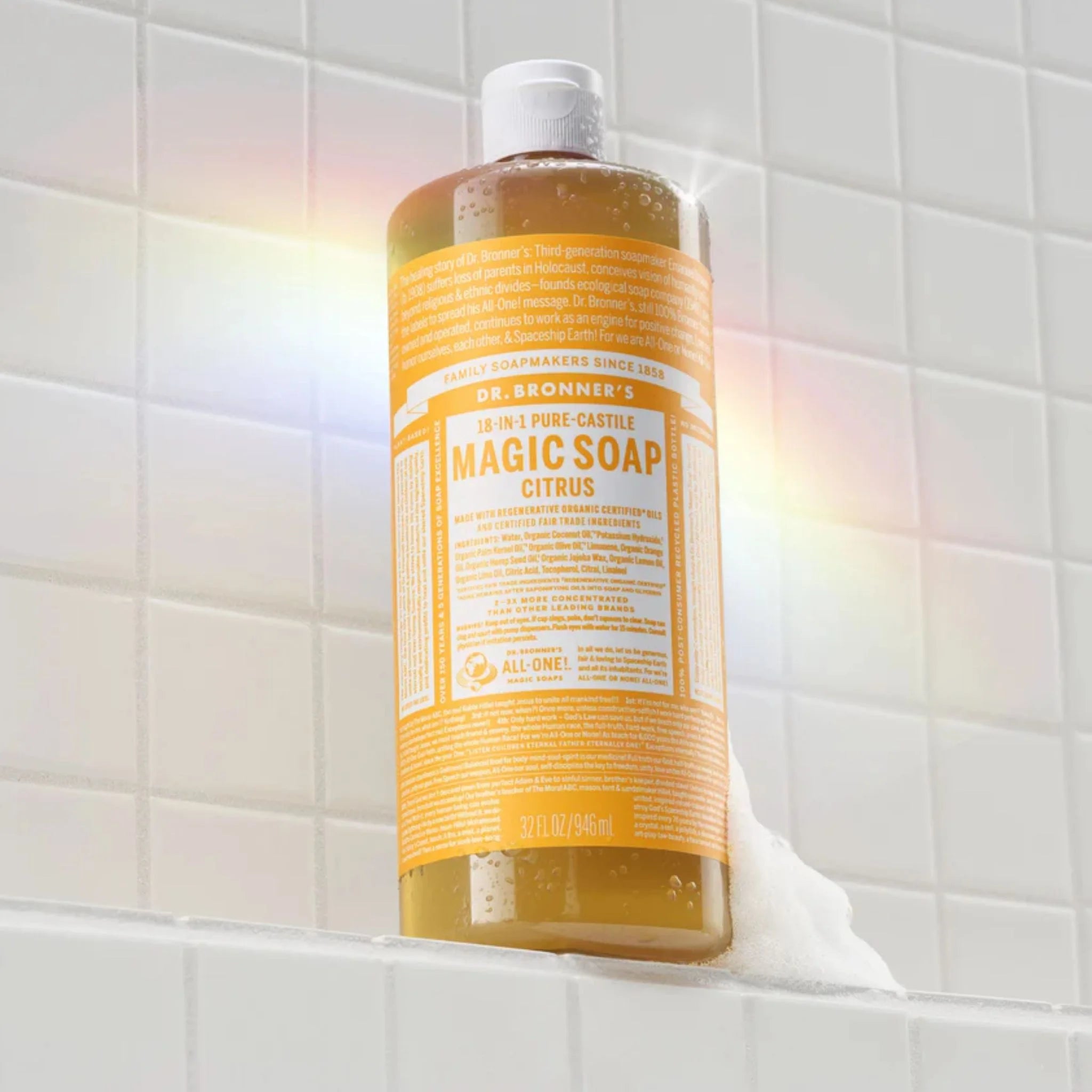 Dr. Bronner's Pure Castile Soap Citrus Orange 946ml - Nature's Source Inc