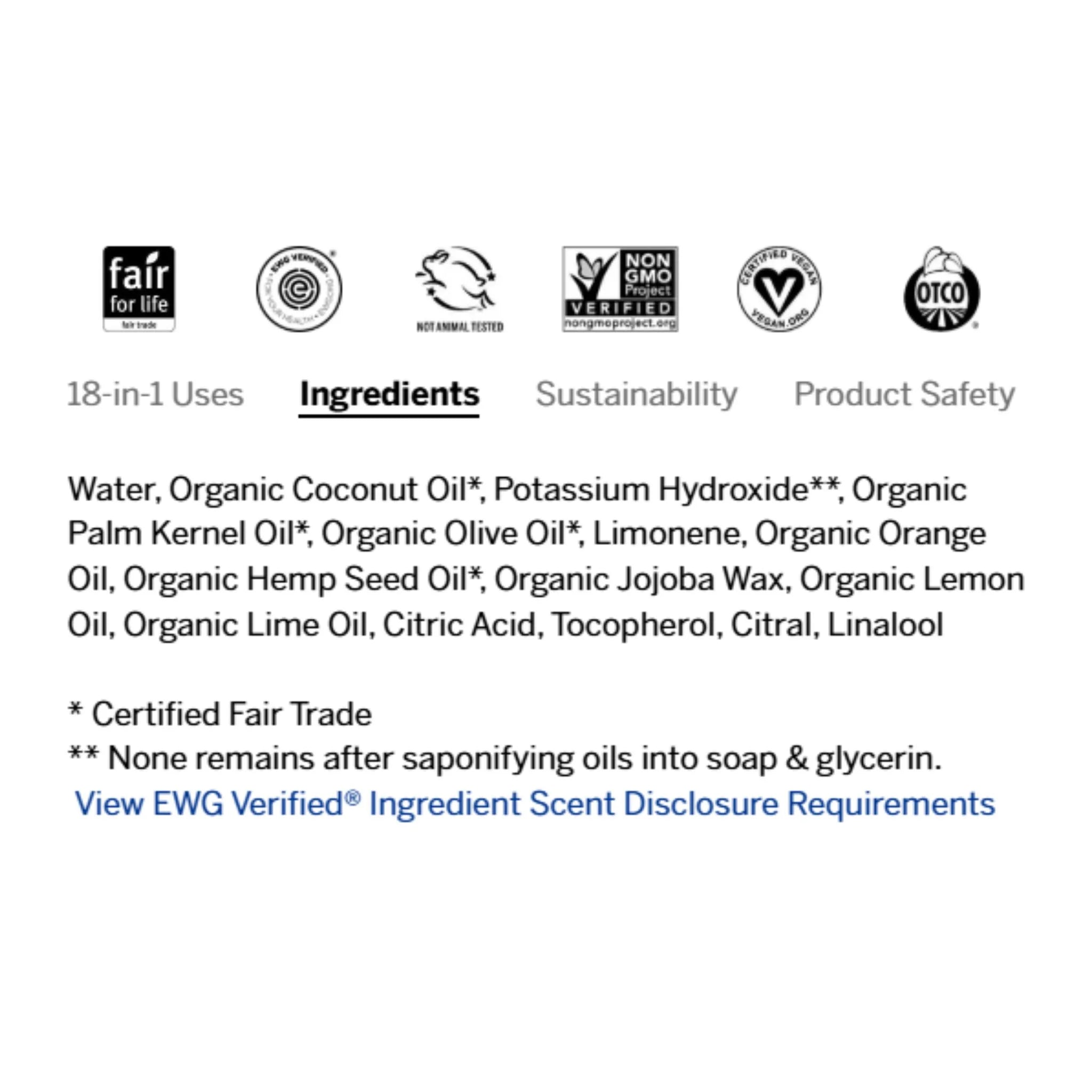 Dr. Bronner's Pure Castile Soap Citrus Orange 946ml - Nature's Source Inc