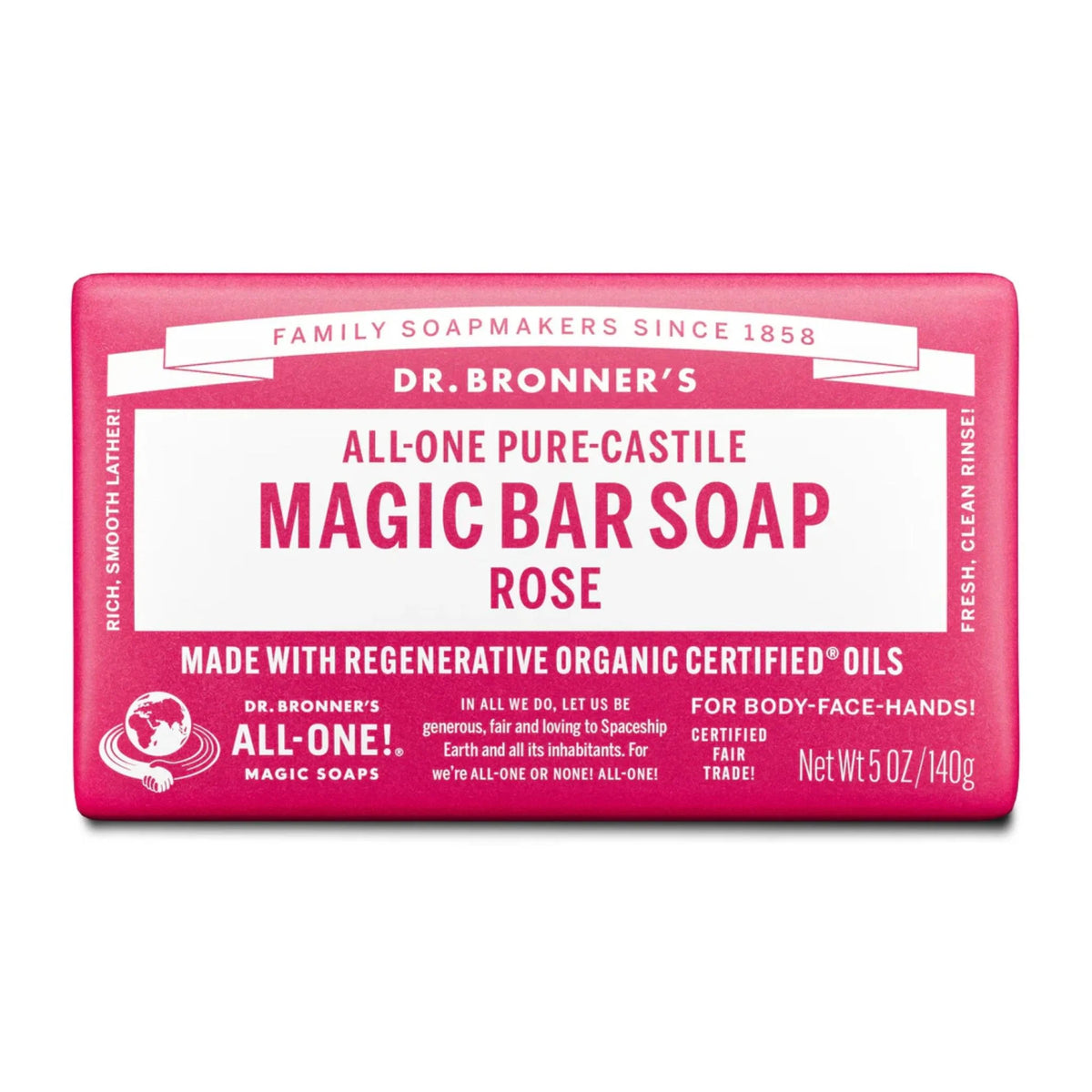 Dr. Bronner's Pure Castile Hemp Soap Rose 140g