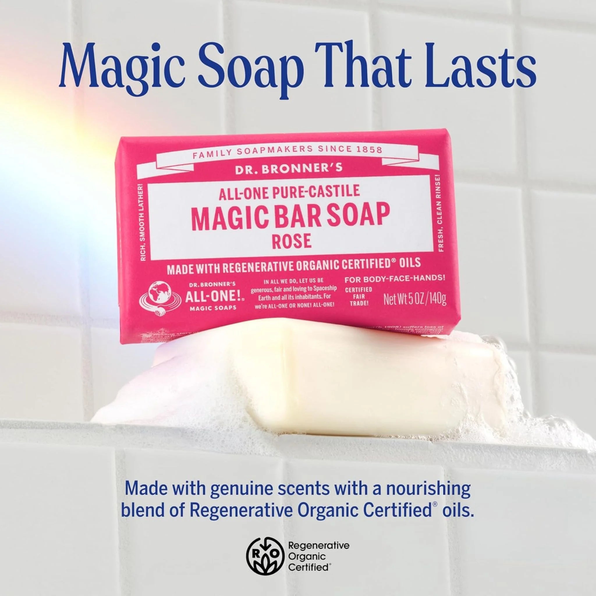 Dr. Bronner's Pure Castile Hemp Soap Rose 140g