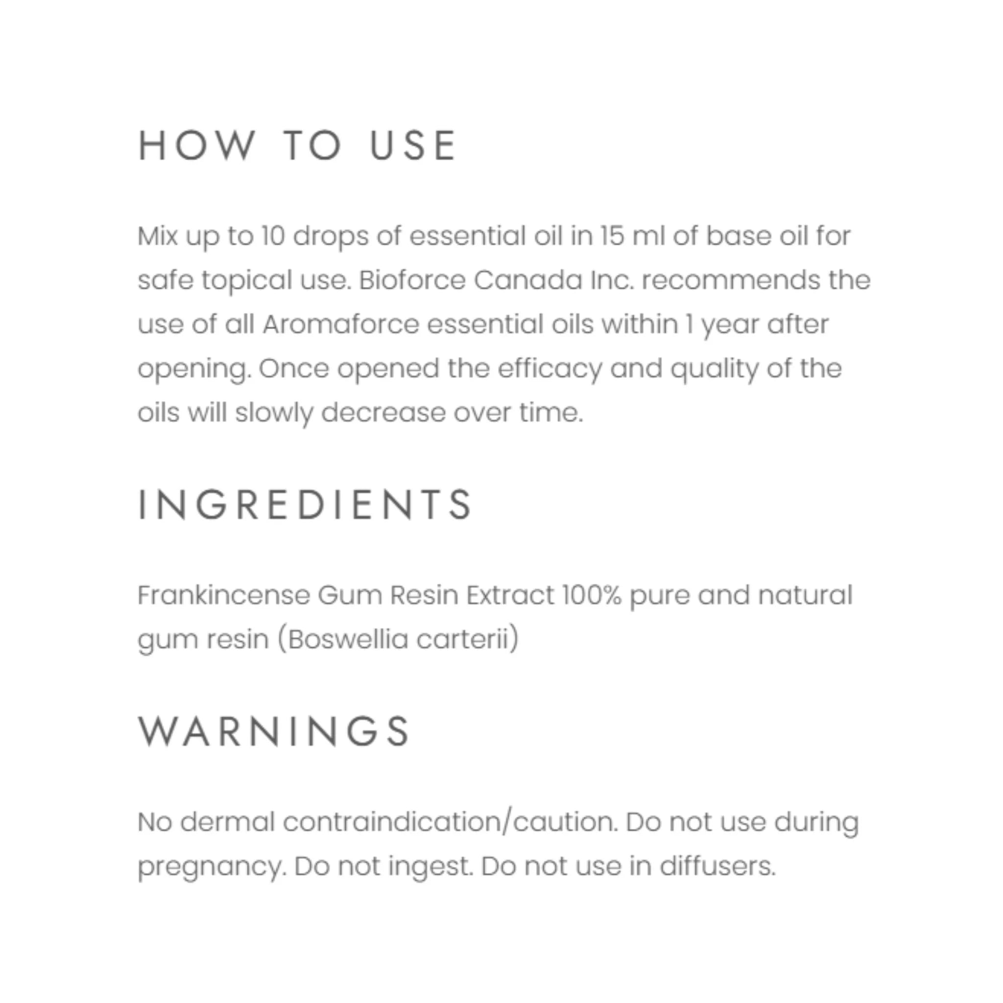 Aromaforce Frankincense Essential Oil 15ml