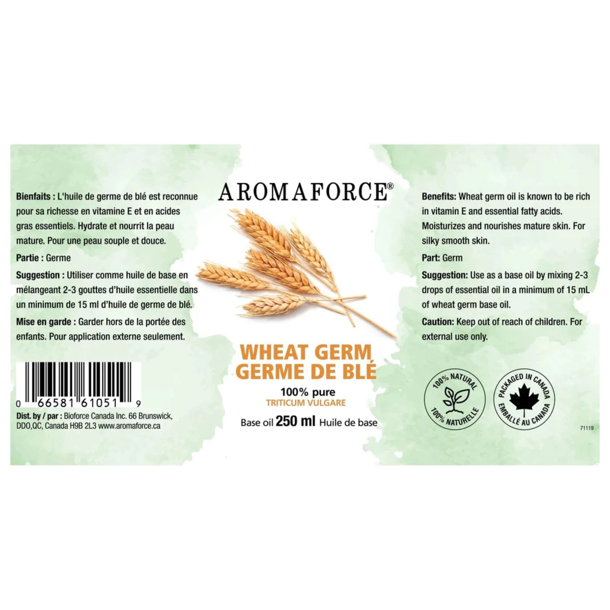 Aromaforce Base Wheat Germ Oil 250ml