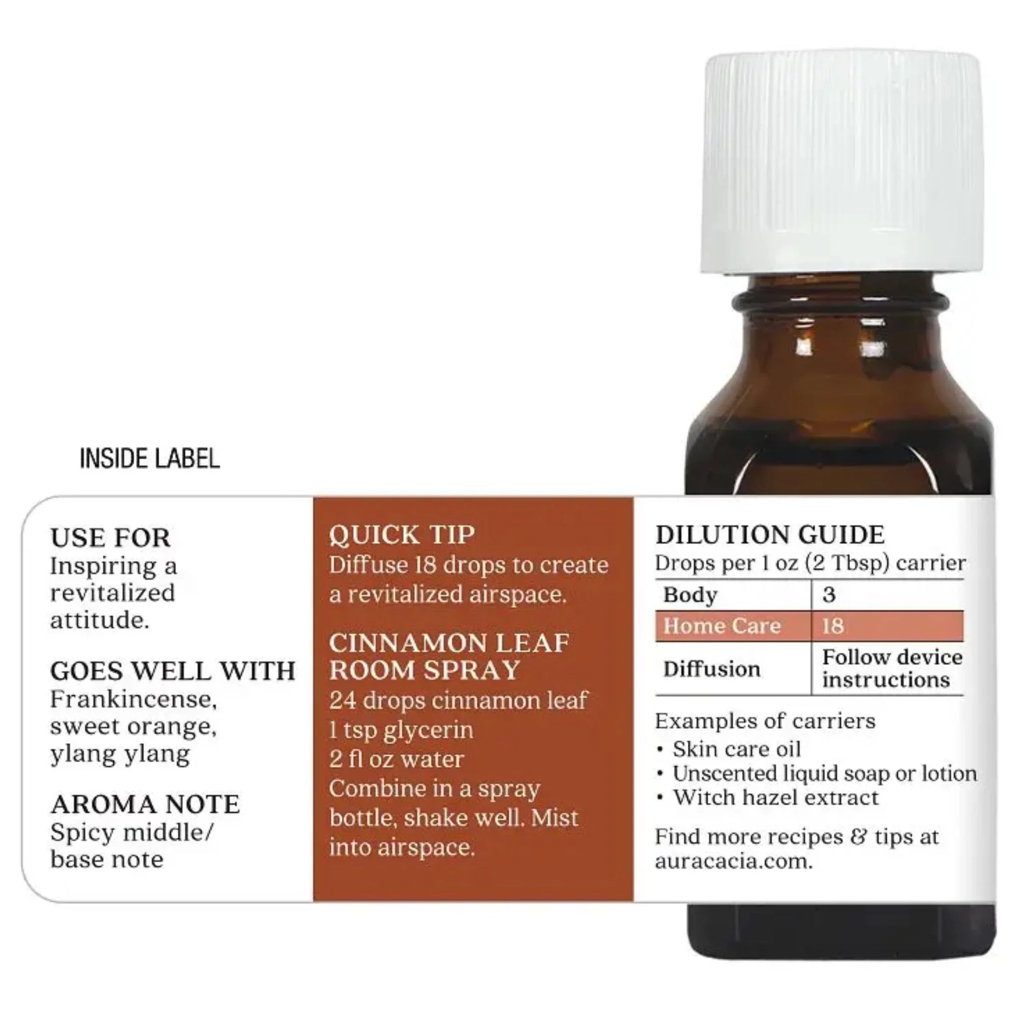 Aura Cacia Cinnamon Leaf Essential Oil 15 ml