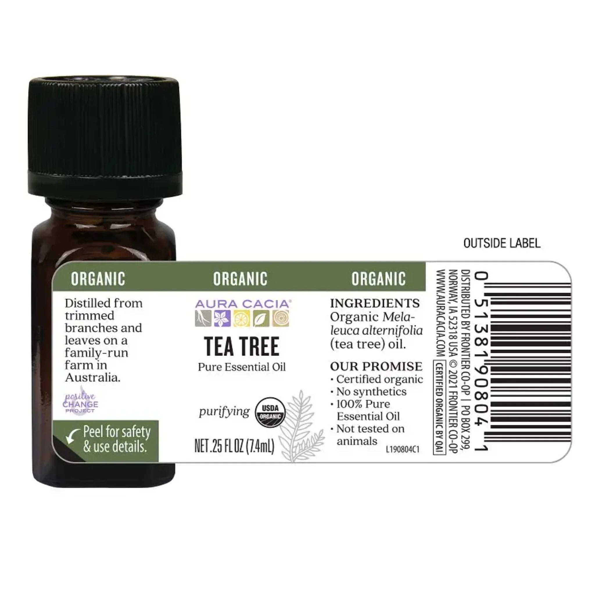 Aura Cacia Organic Tea Tree Essential Oil 7.4ml