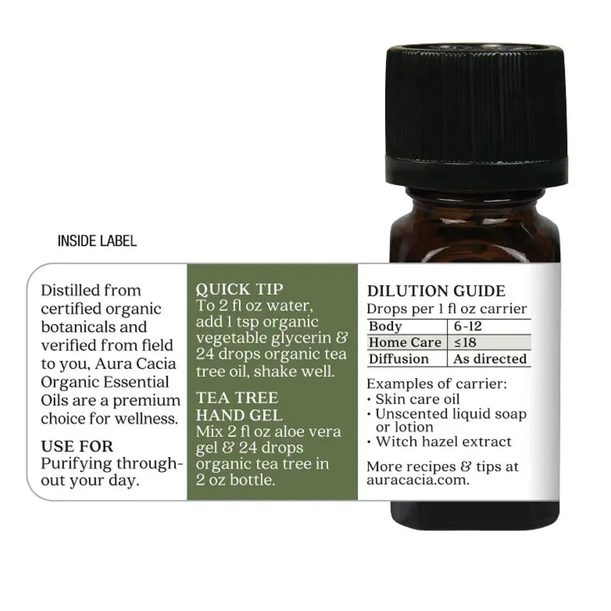 Aura Cacia Organic Tea Tree Essential Oil 7.4ml