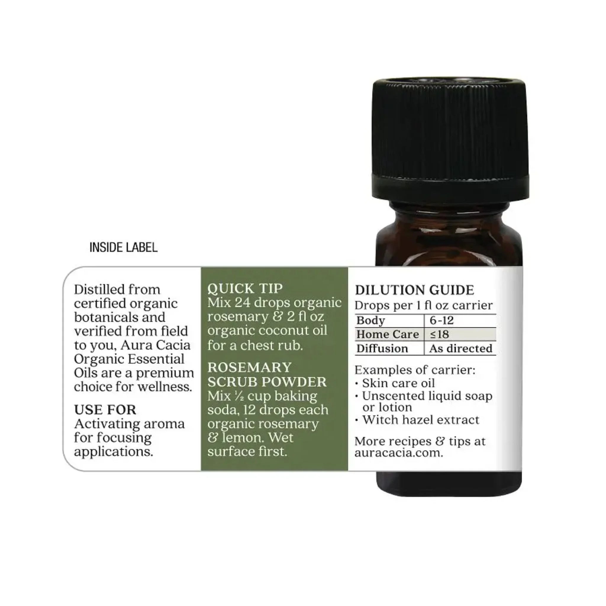 Aura Cacia Organic Rosemary Essential Oil 7.4ml
