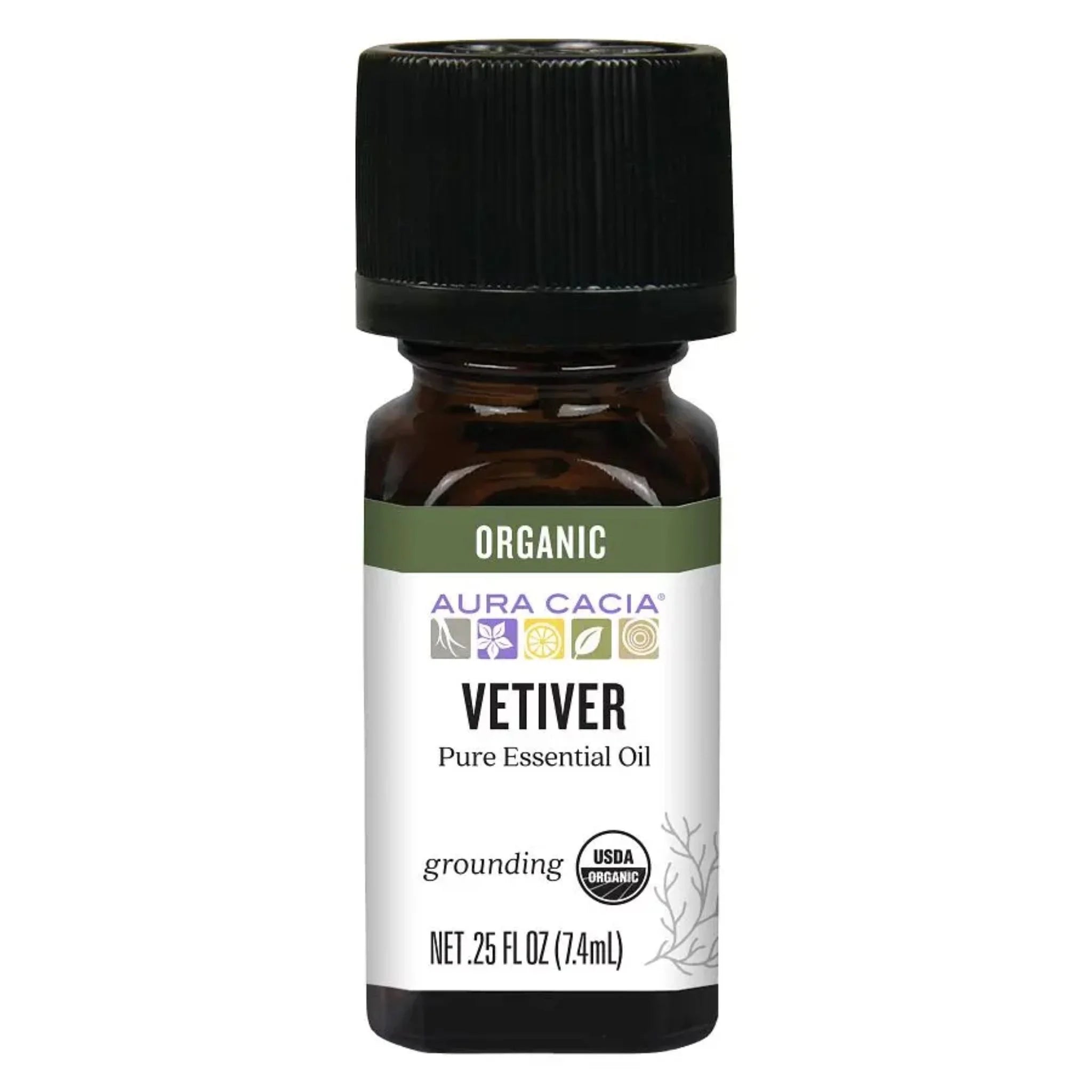 Aura Cacia Organic Vetiver Essential Oil 7.4ml