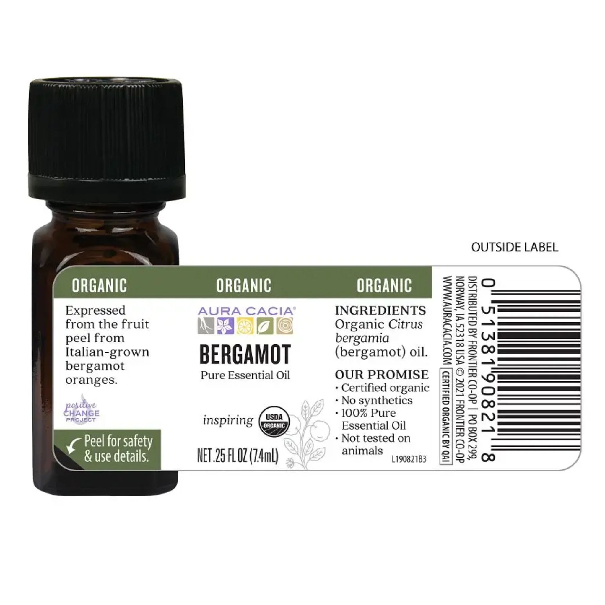 Aura Cacia Organic Bergamot Essential Oil 7.4ml